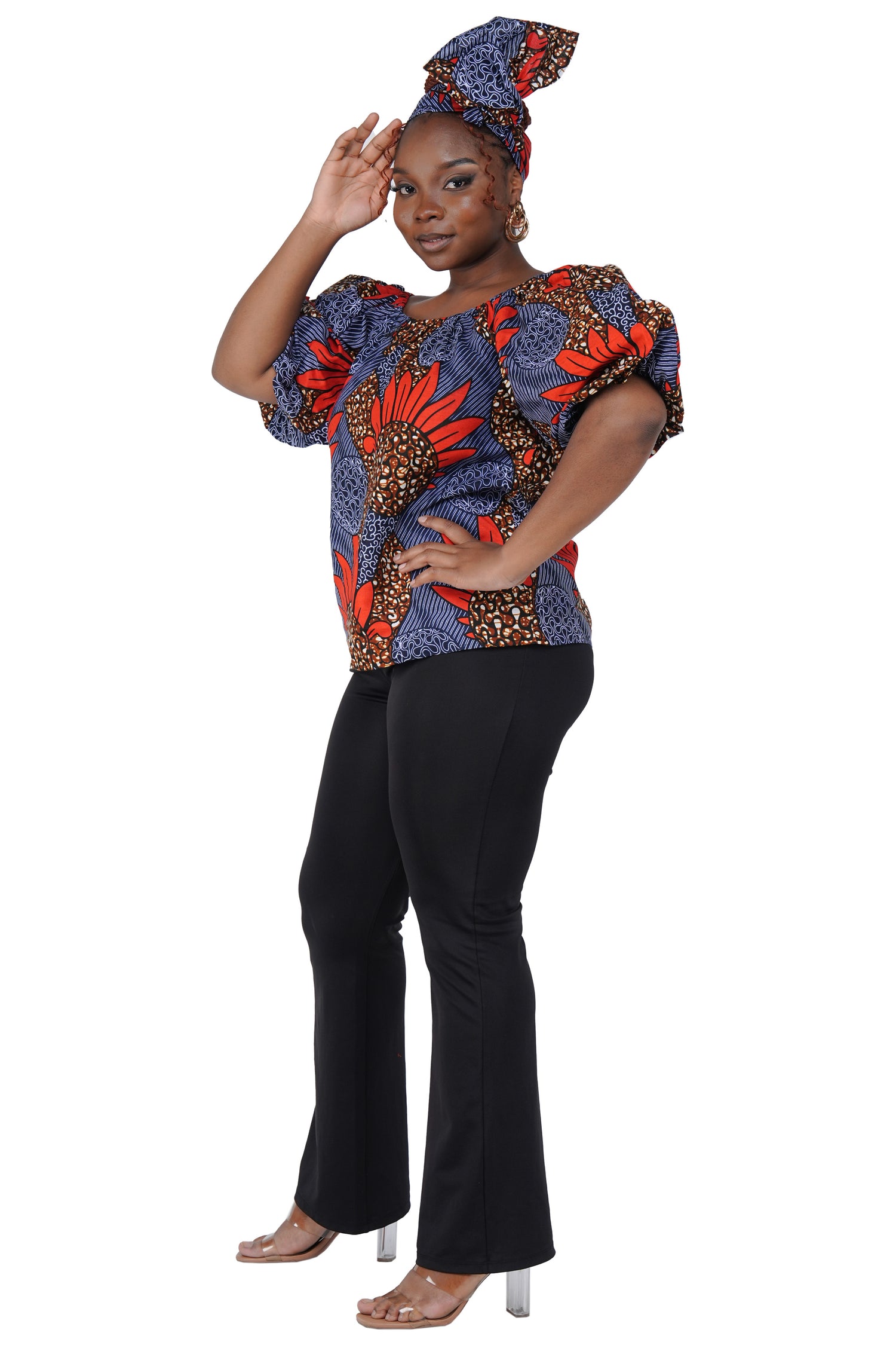 African Print Off-Shoulder Top – 100% Cotton | One Size &amp; Plus Size