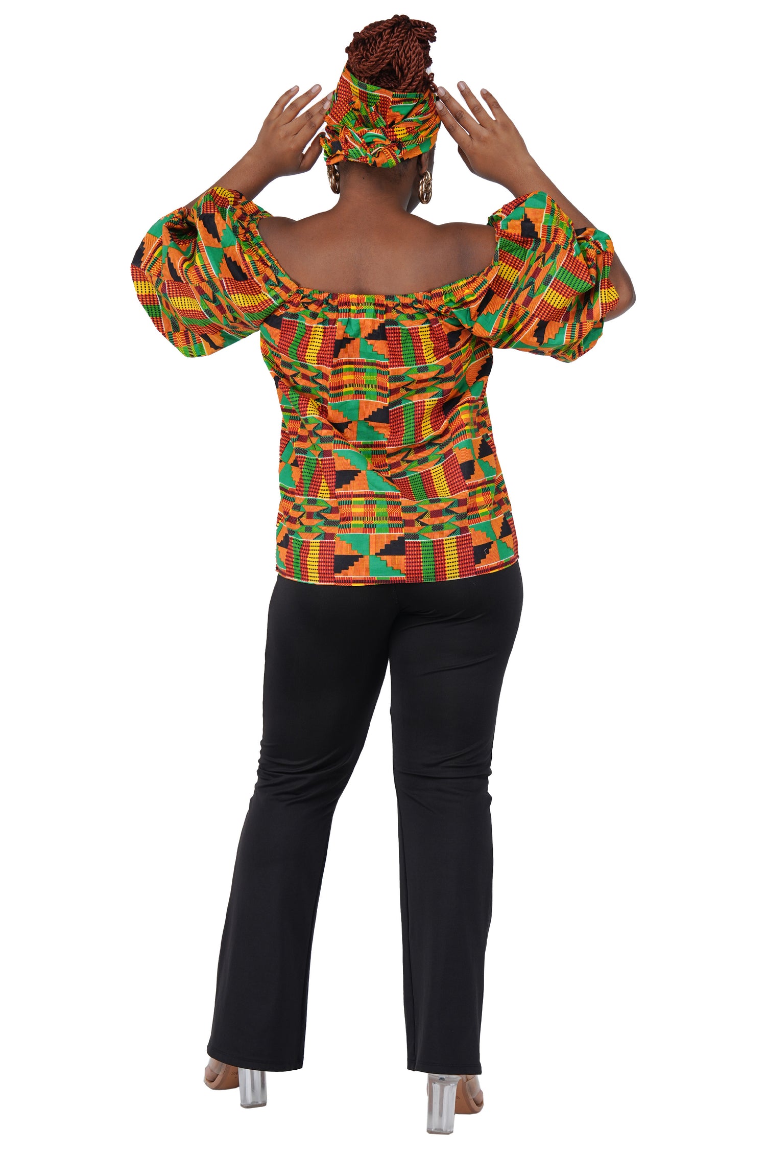 African Print Off-Shoulder Top – 100% Cotton | One Size &amp; Plus Size