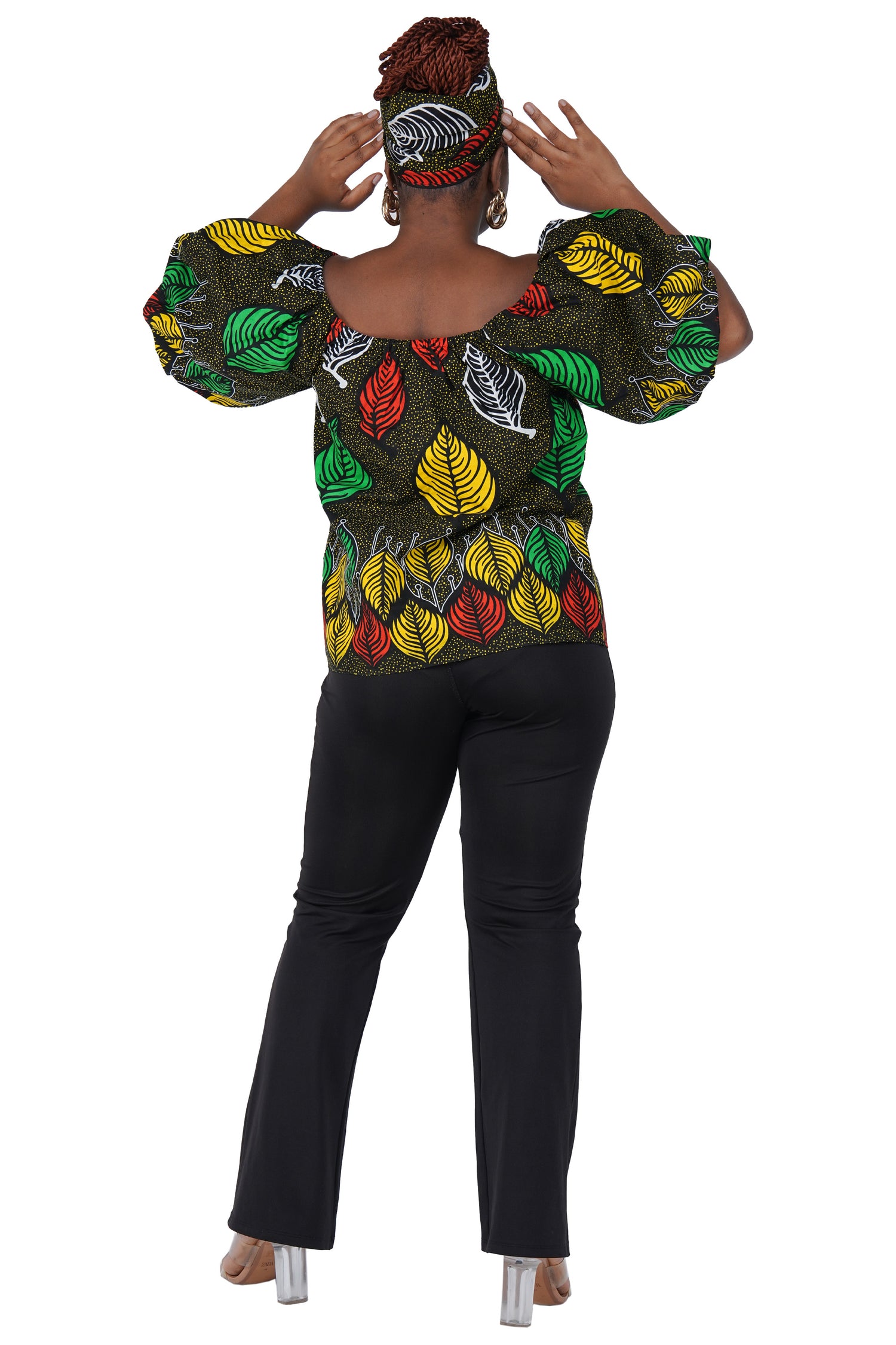 African Print Off-Shoulder Top – 100% Cotton | One Size &amp; Plus Size