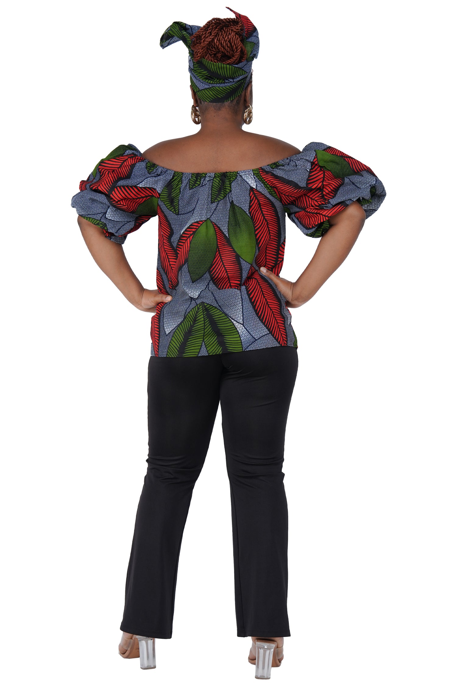 African Print Off-Shoulder Top – 100% Cotton | One Size &amp; Plus Size