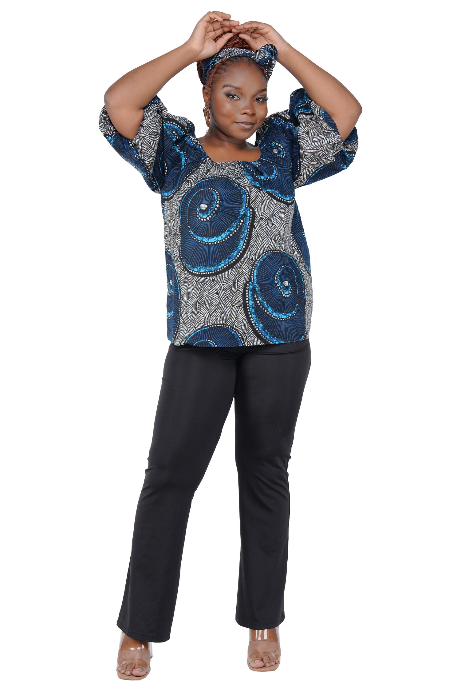 African Print Off-Shoulder Top – 100% Cotton | One Size &amp; Plus Size
