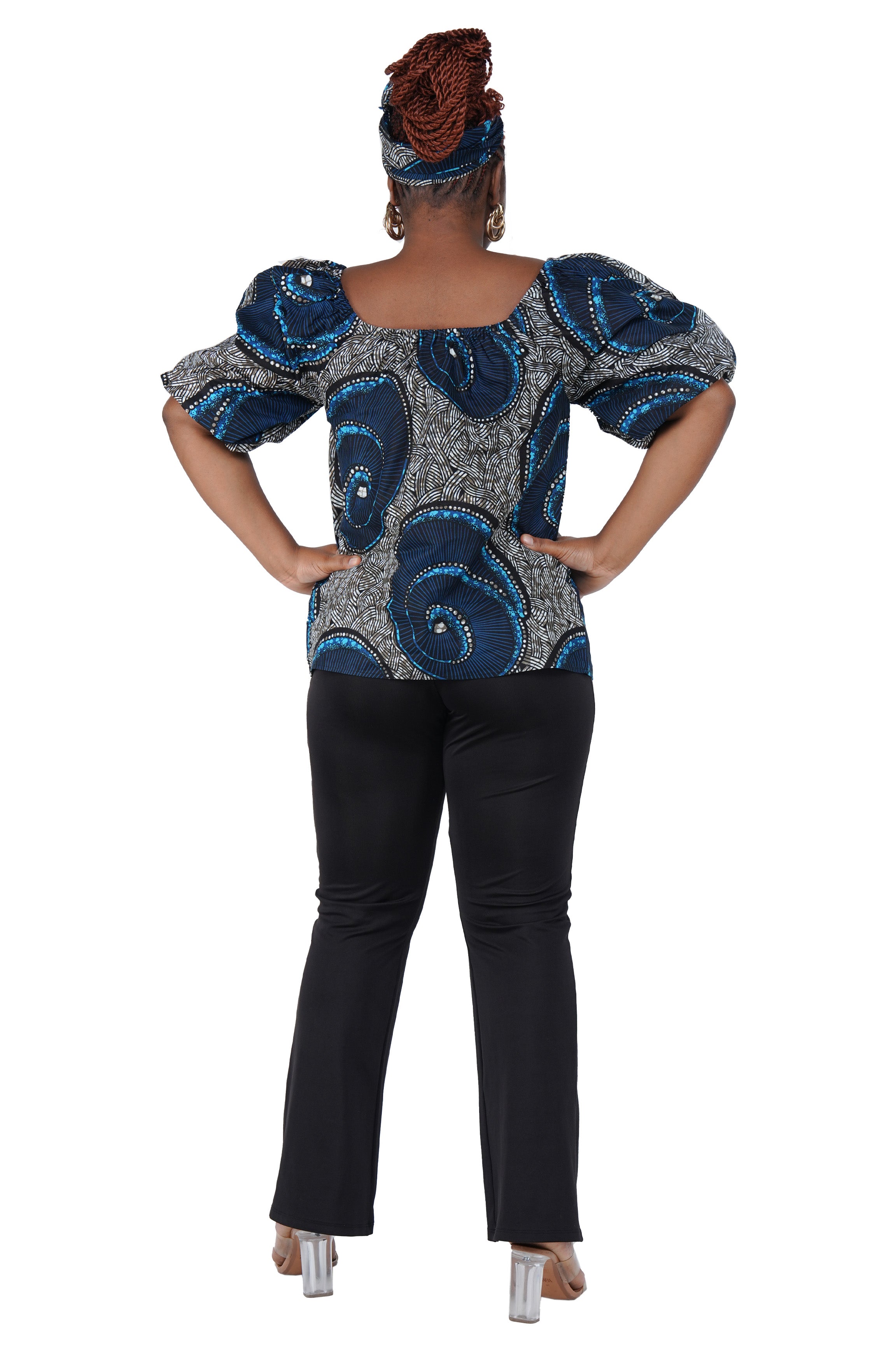 African Print Off-Shoulder Top – 100% Cotton | One Size &amp; Plus Size