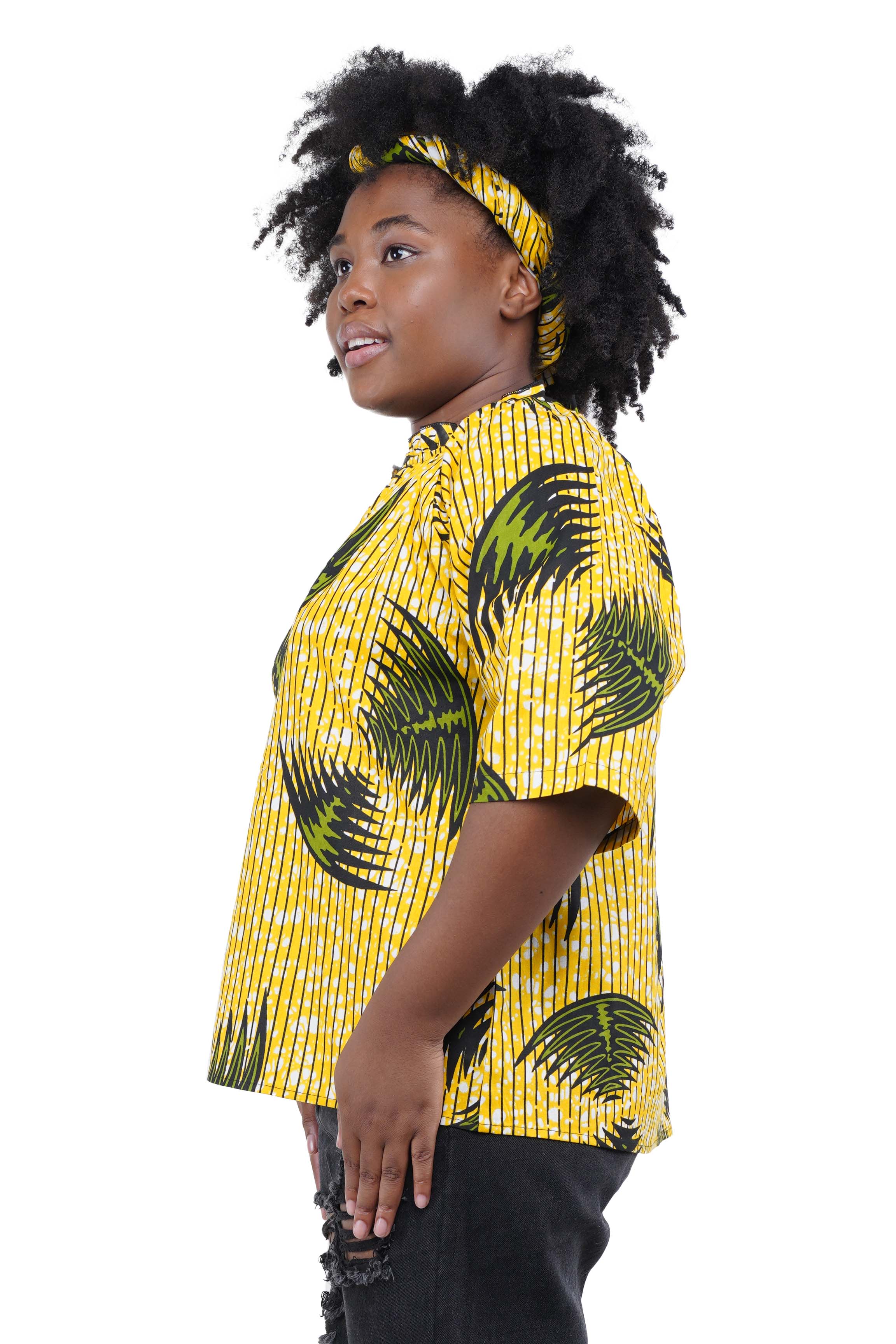 Frill collar African shirt – cultural fashion design