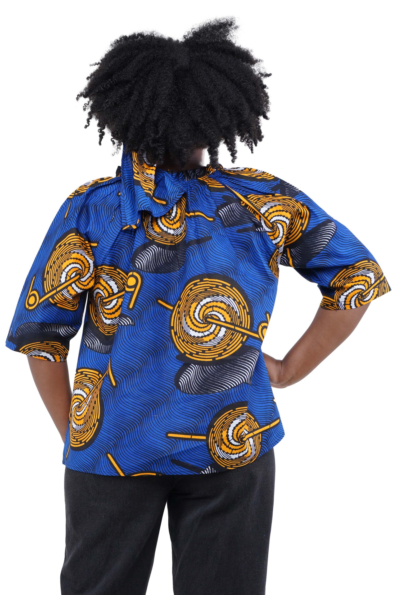 African Button Down Cotton Shirt | Frill Collar Afrocentric Top M–5XL