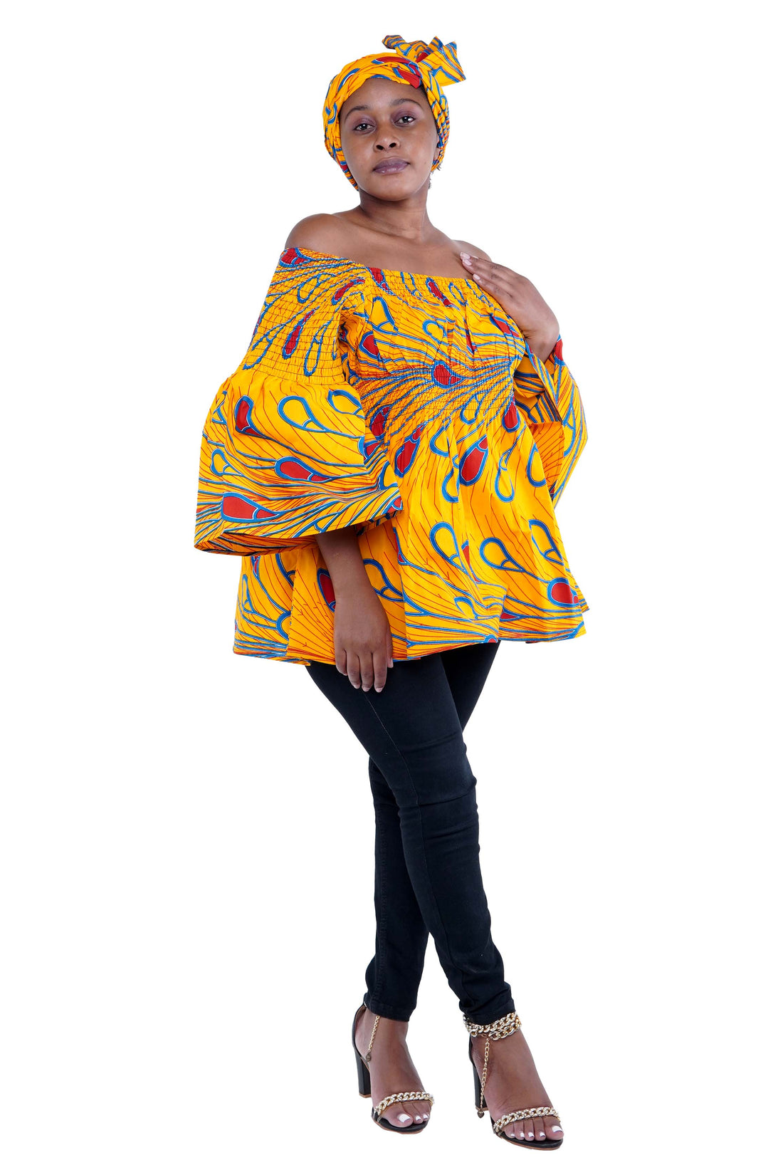 African Smoked Peplum Blouse