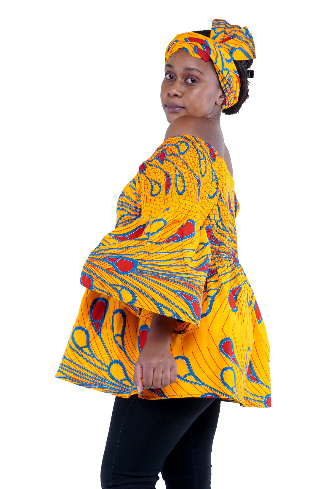 African Smoked Peplum Blouse