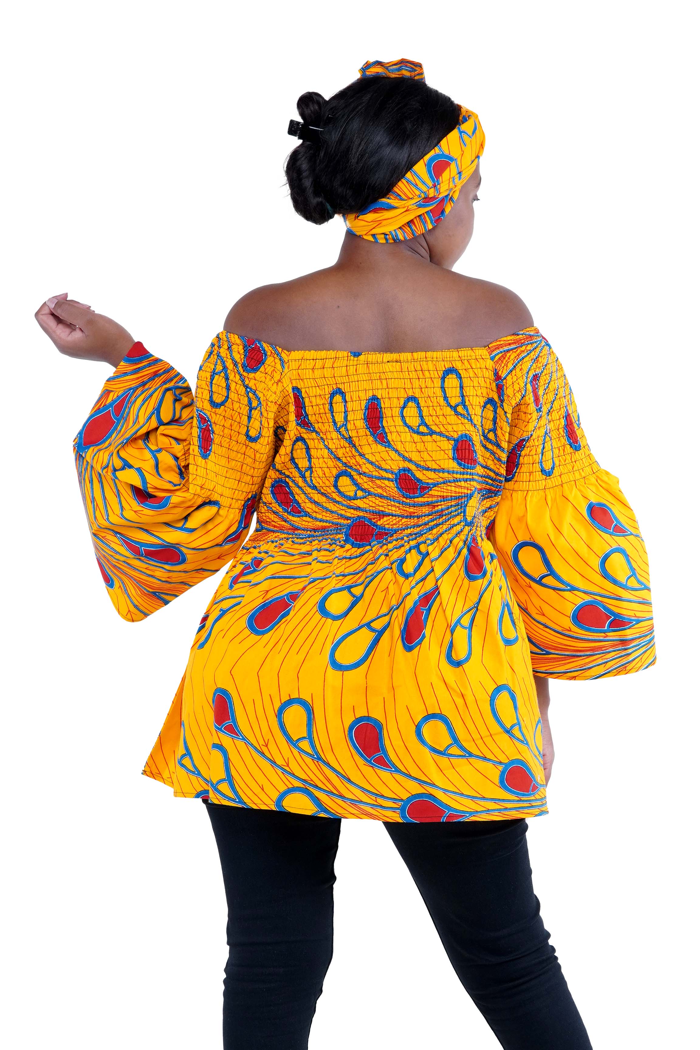 African Smoked Peplum Blouse