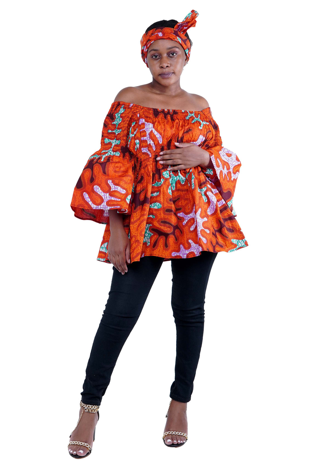 African Smoked Peplum Blouse