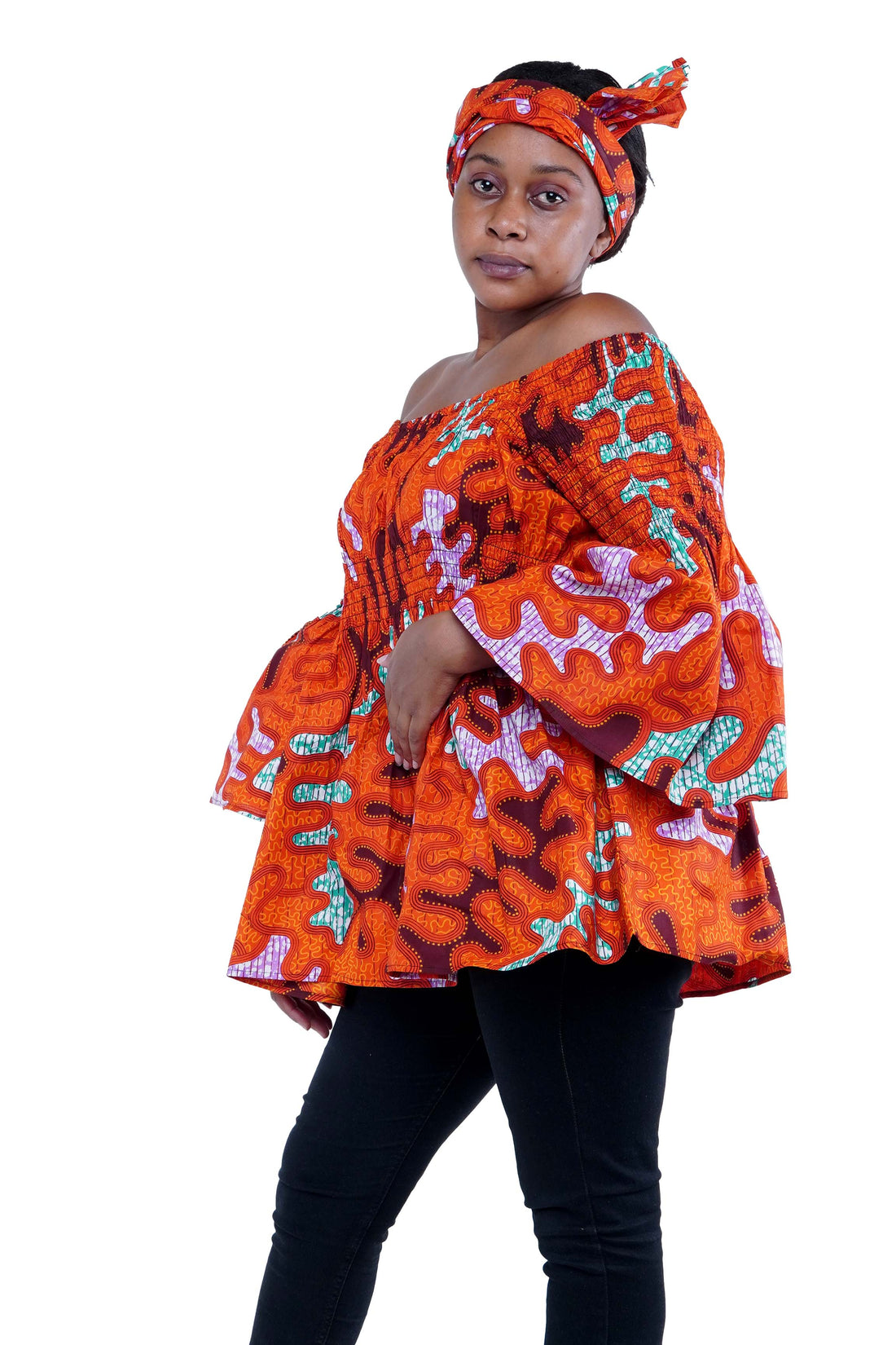 African Smoked Peplum Blouse