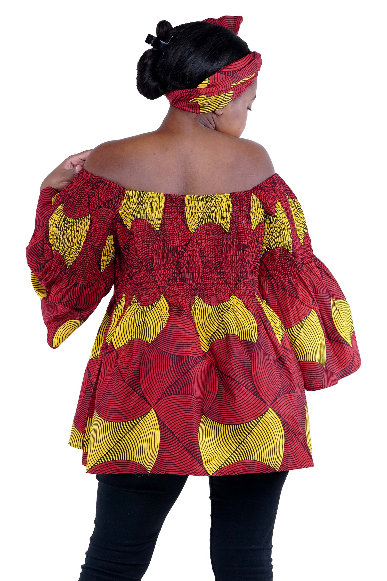 African Smoked Peplum Blouse