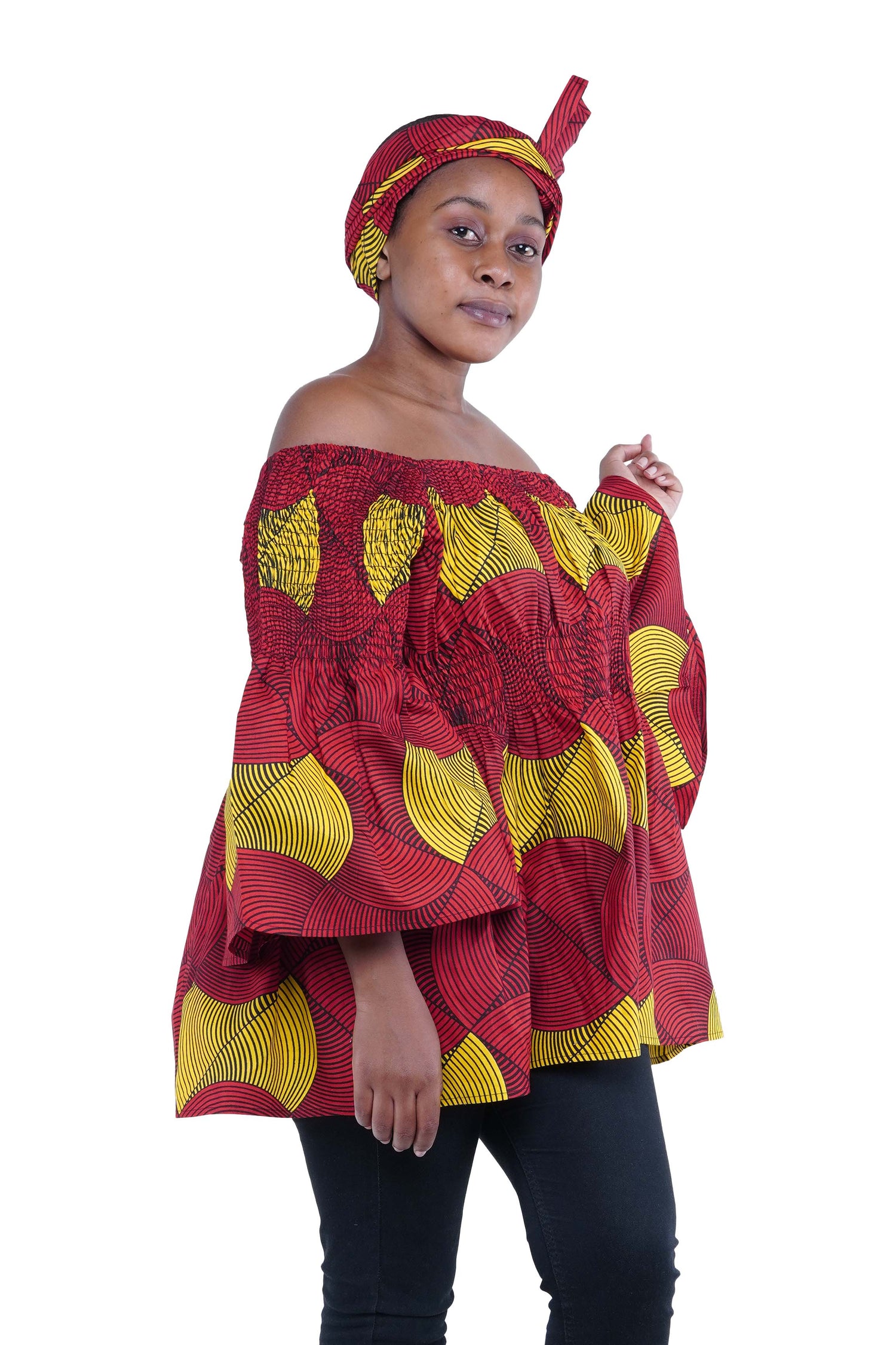 African Smoked Peplum Blouse