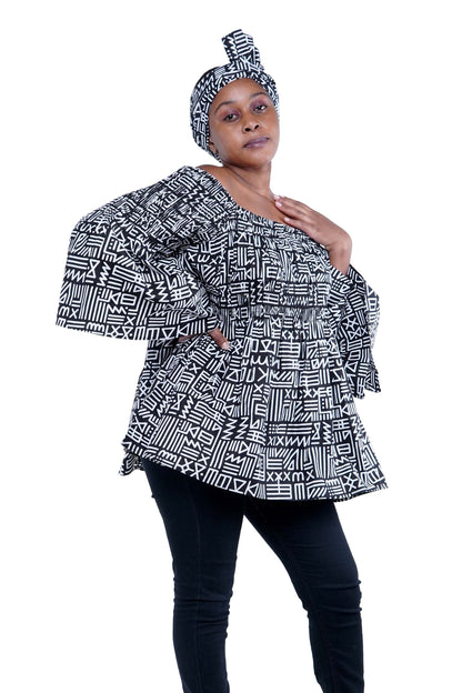 African Smoked Peplum Blouse