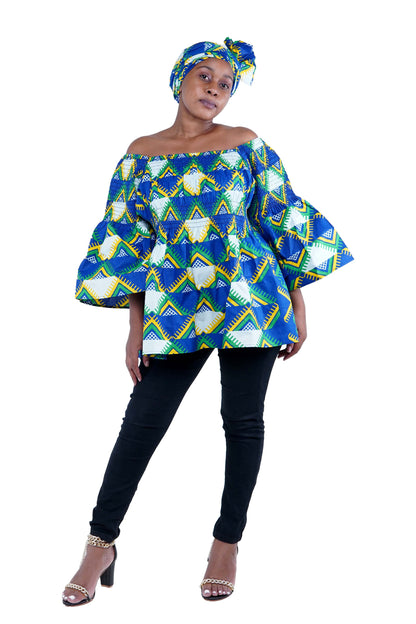 African Smoked Peplum Blouse