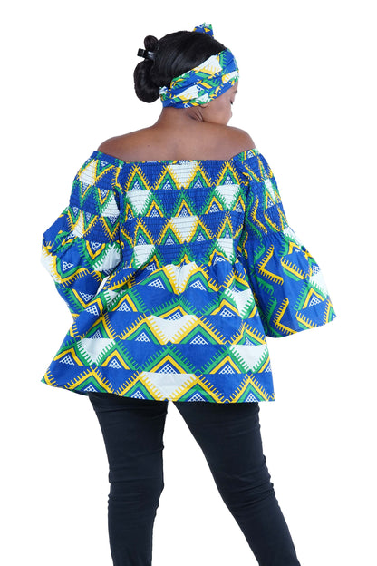 African Smoked Peplum Blouse