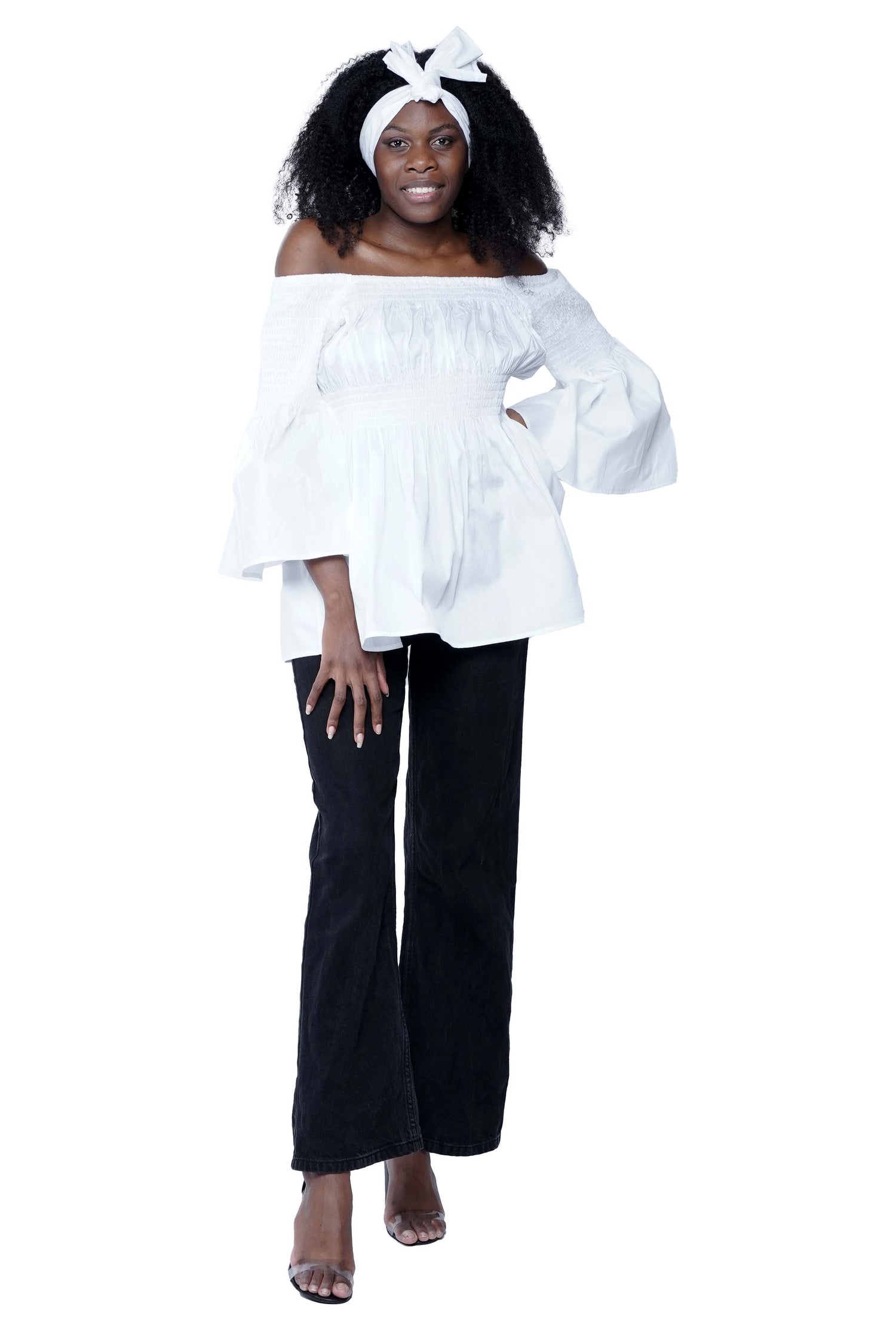 African Smocked Peplum Blouse | One Size