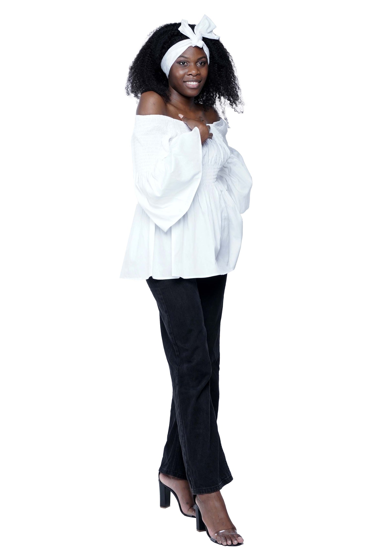 African Smocked Peplum Blouse | One Size