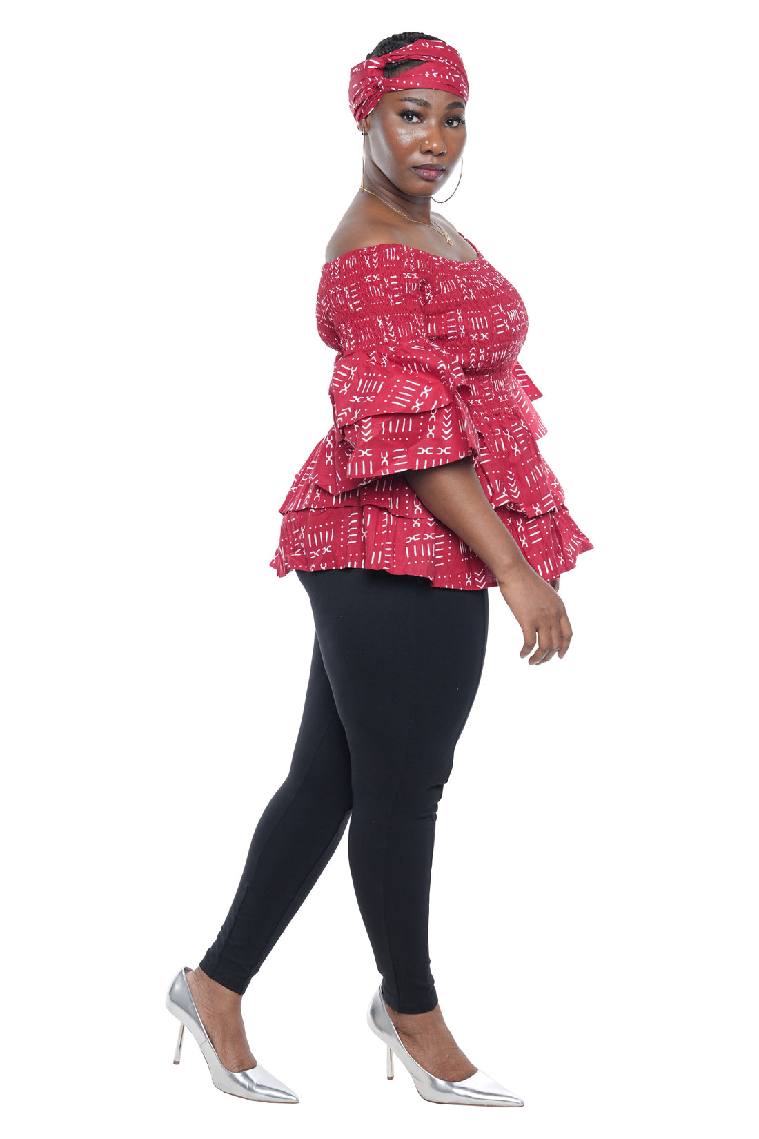 African Double Layer Smocked Top