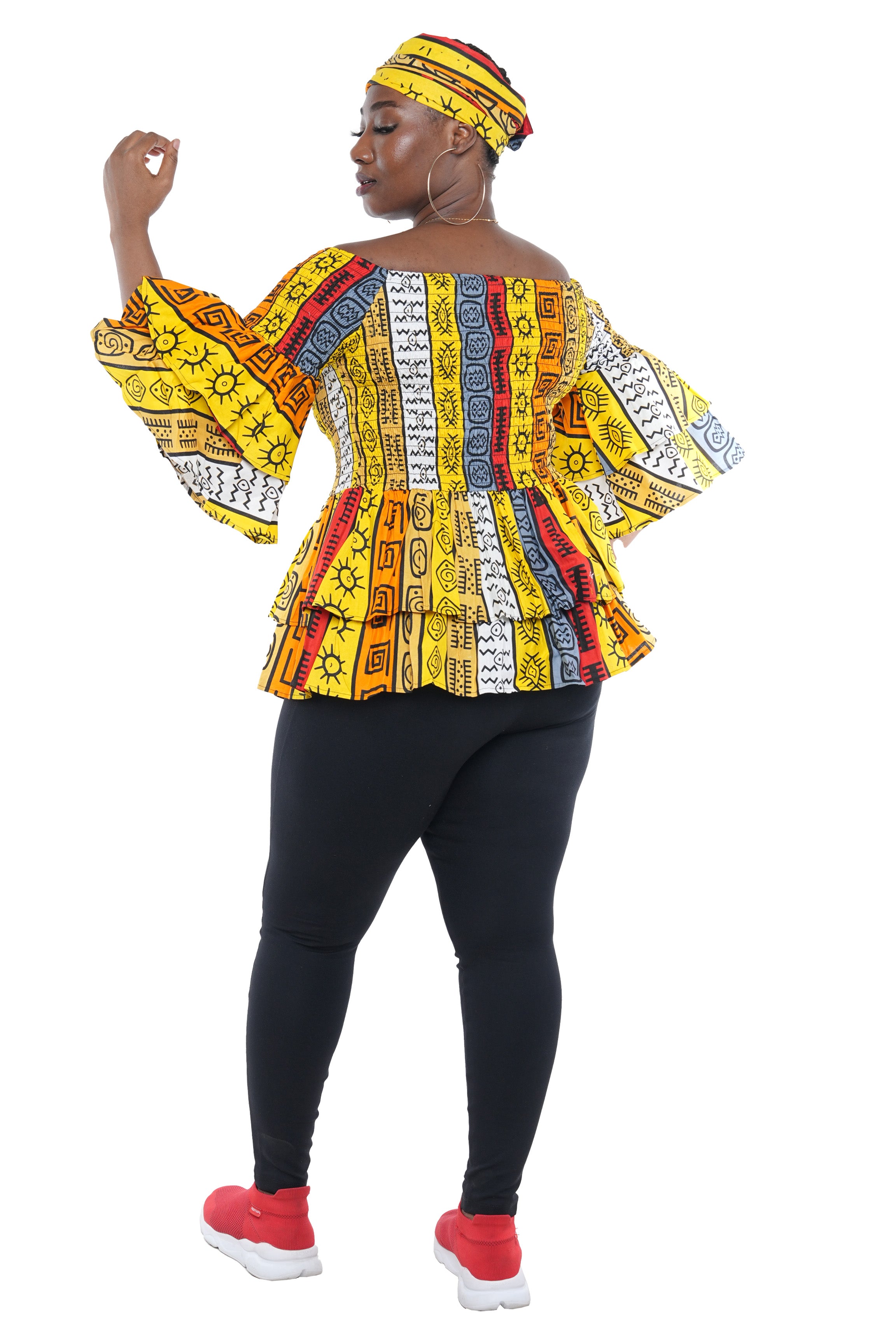 African Double Layer Smocked Top