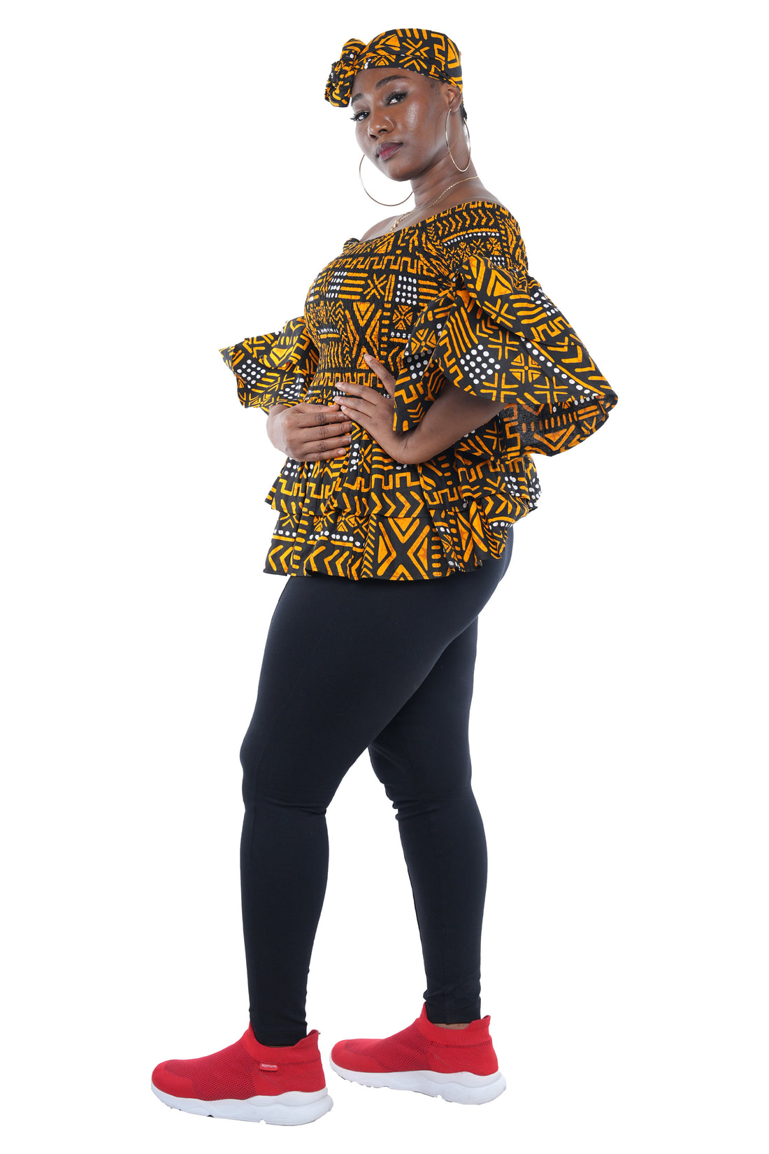 African Double Layer Smocked Top