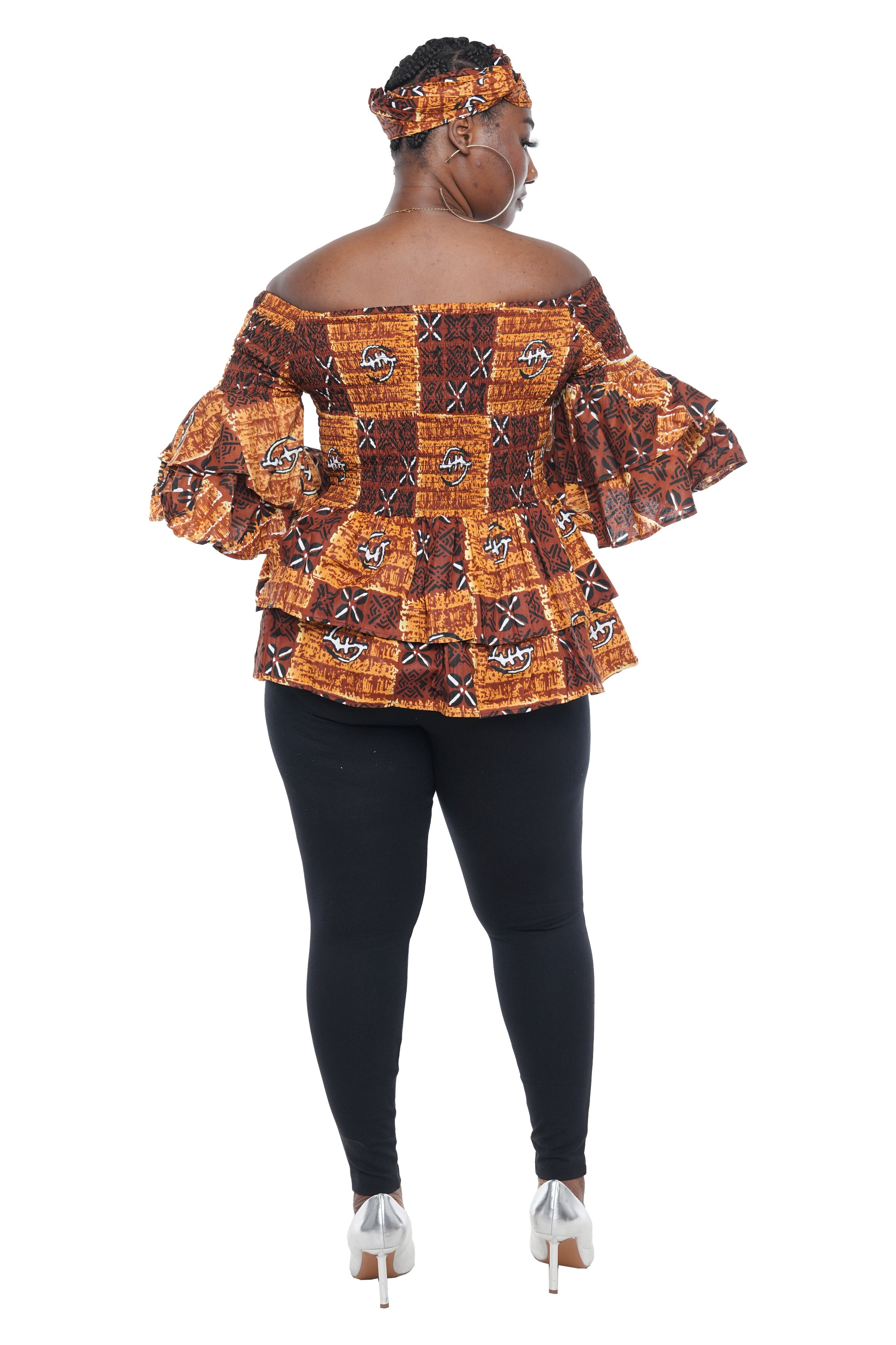 African Double Layer Smocked Top