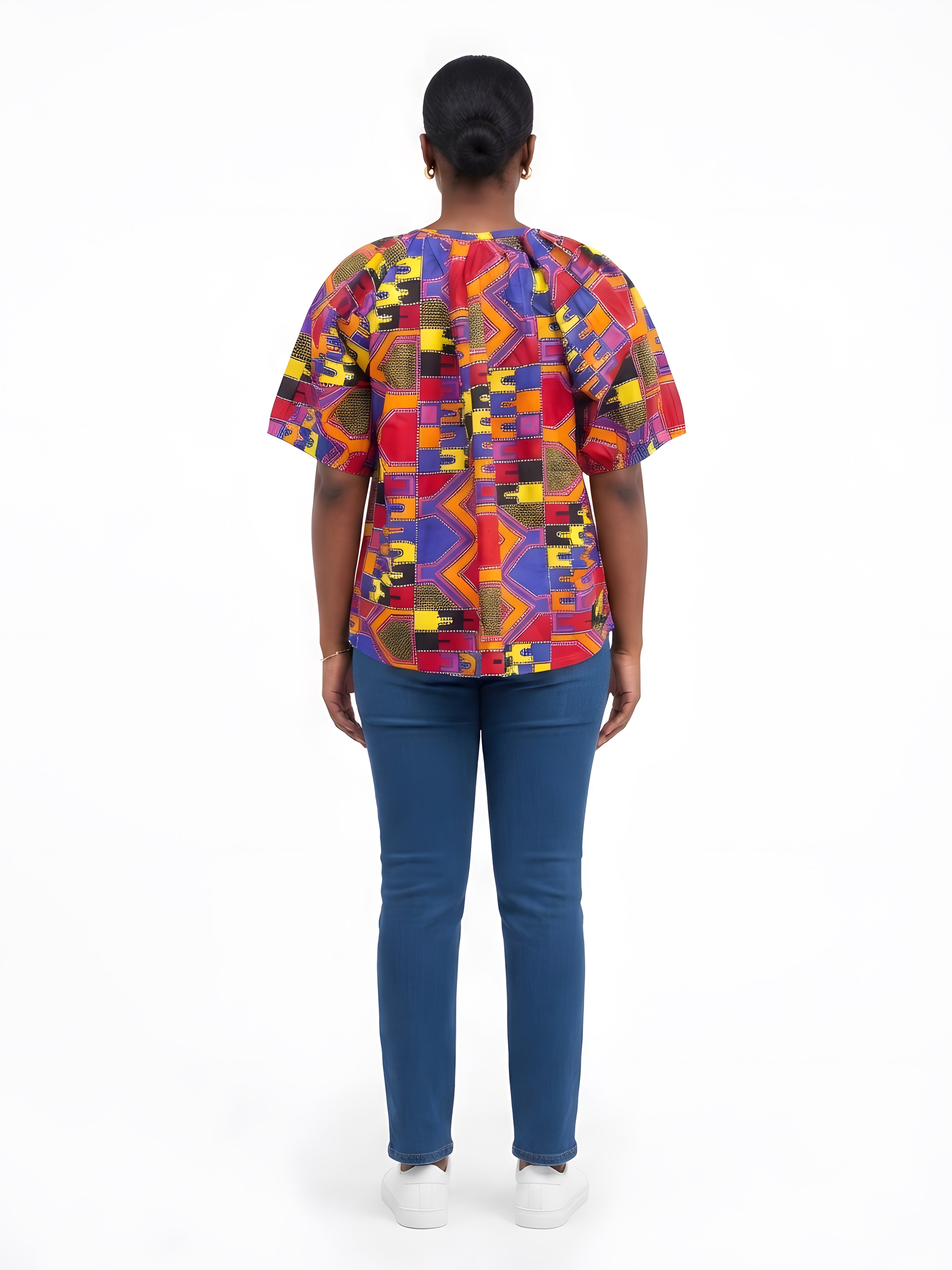 Women’s Button-Front Short Sleeve Top – One Size &amp; Plus Size