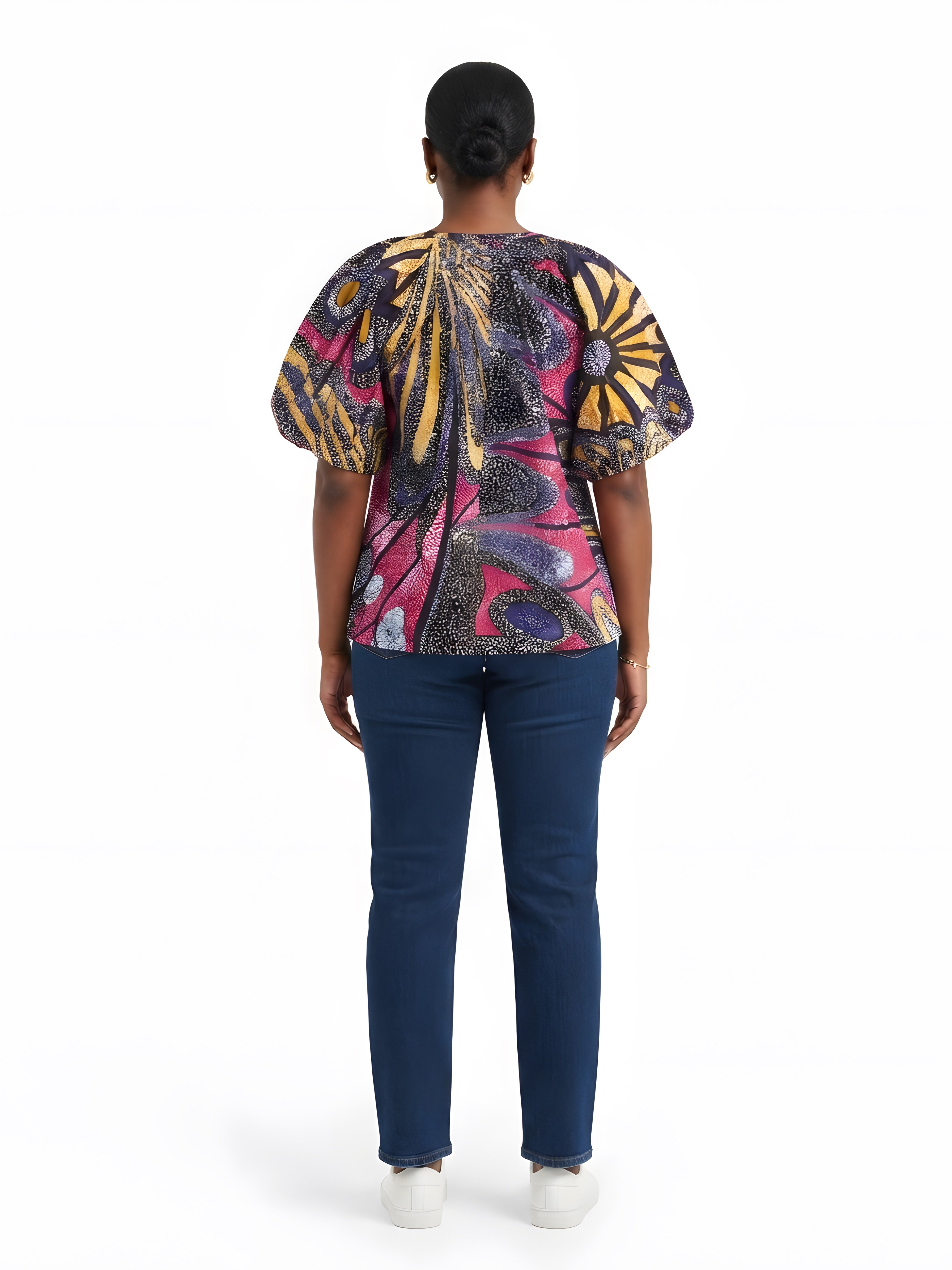 Women’s Button-Front Short Sleeve Top – One Size &amp; Plus Size
