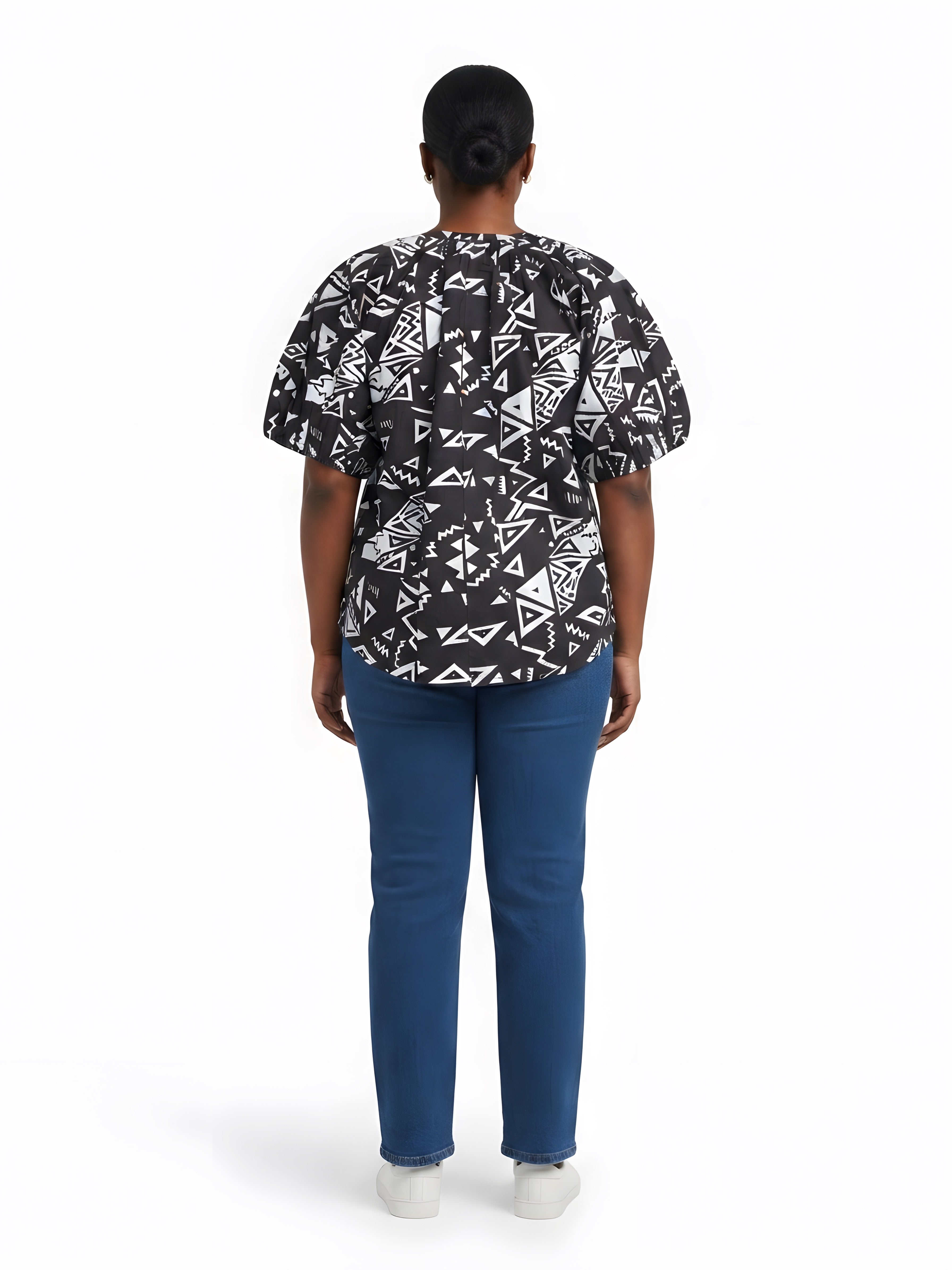 Women’s Button-Front Short Sleeve Top – One Size &amp; Plus Size