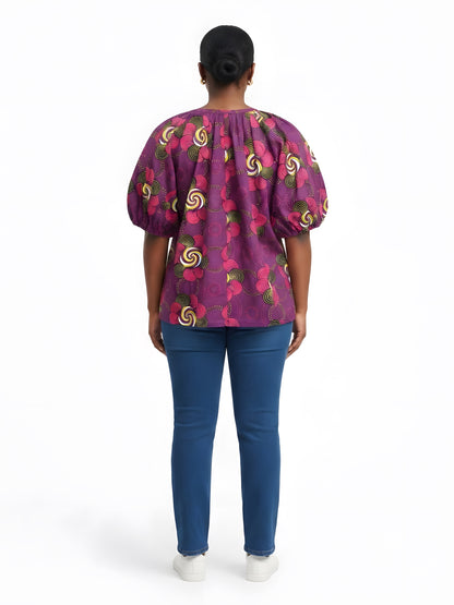 Women’s Button-Front Short Sleeve Top – One Size &amp; Plus Size