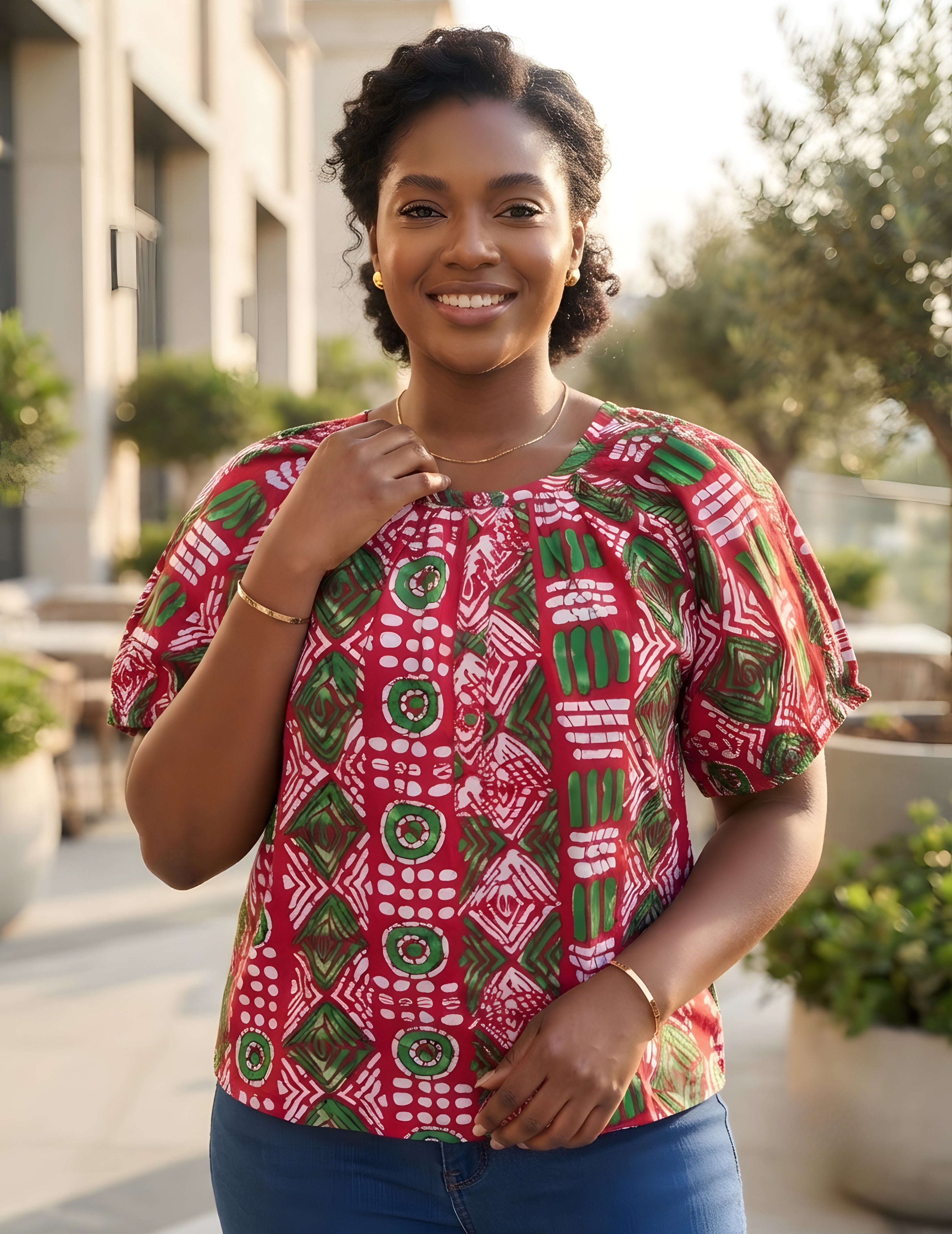 Women’s Button-Front Short Sleeve Top – One Size &amp; Plus Size