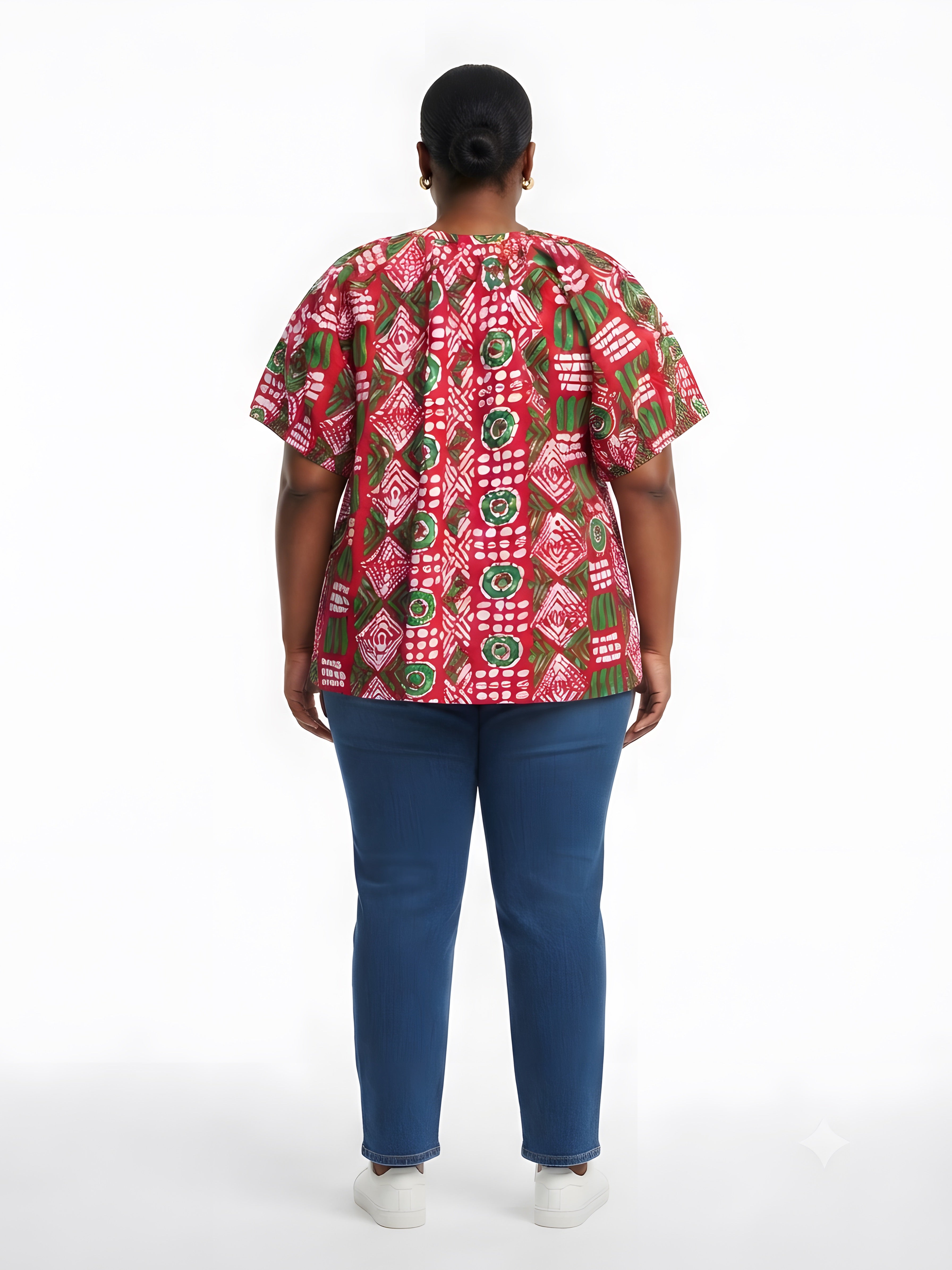 Women’s Button-Front Short Sleeve Top – One Size &amp; Plus Size