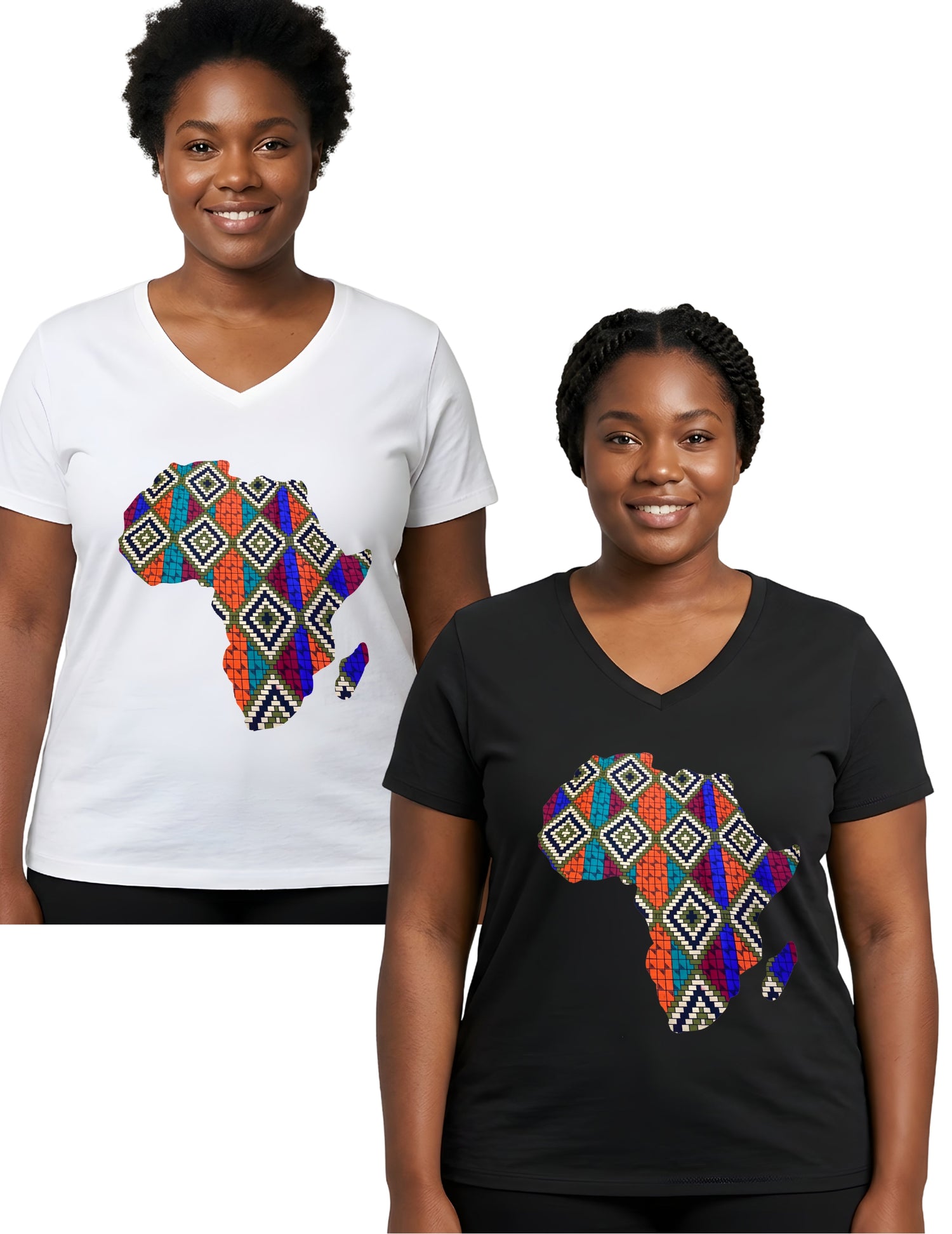 Women’s African Map Print T-Shirt | Stylish Ethnic Graphic Tee for Ladies