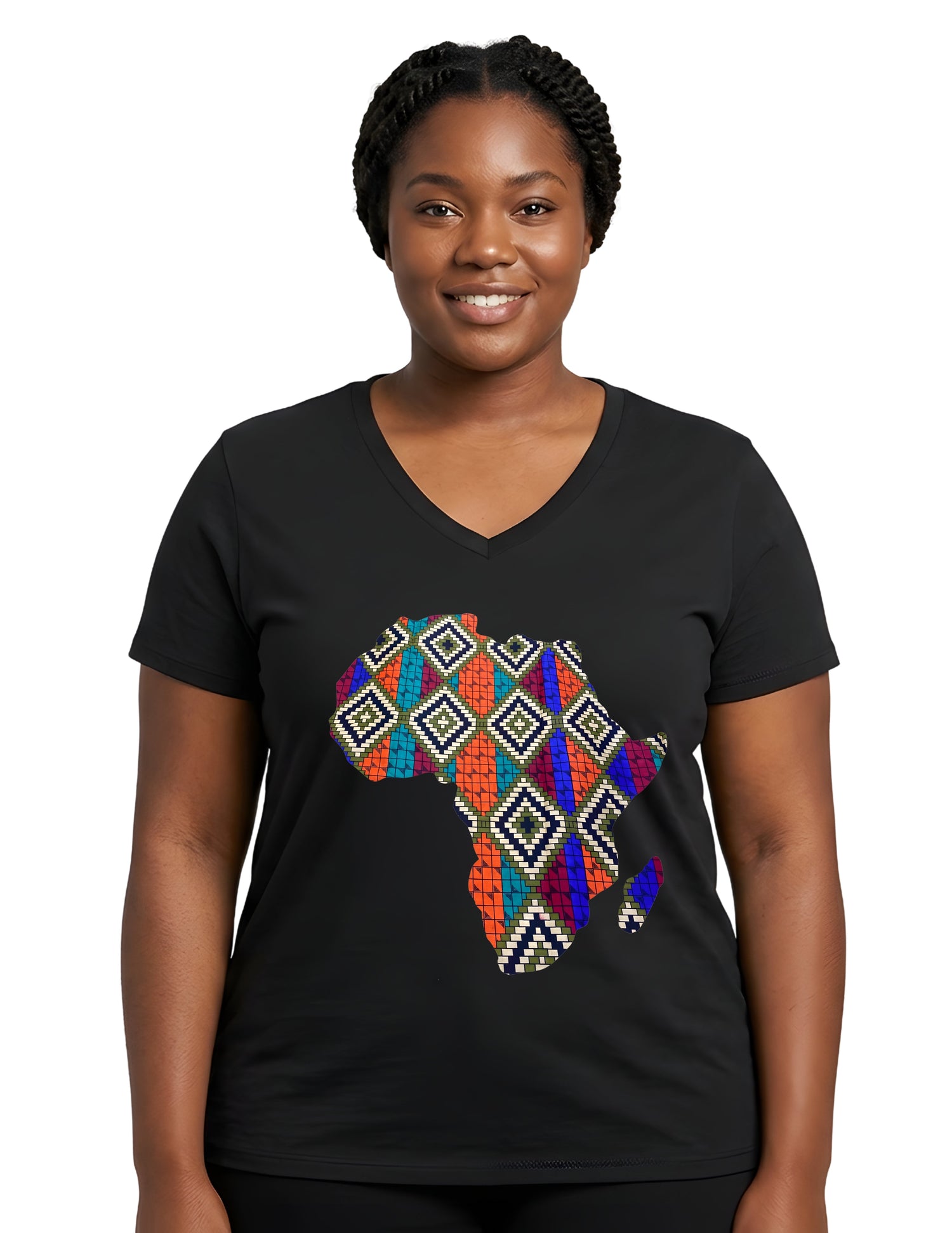 Women’s African Map Print T-Shirt | Stylish Ethnic Graphic Tee for Ladies