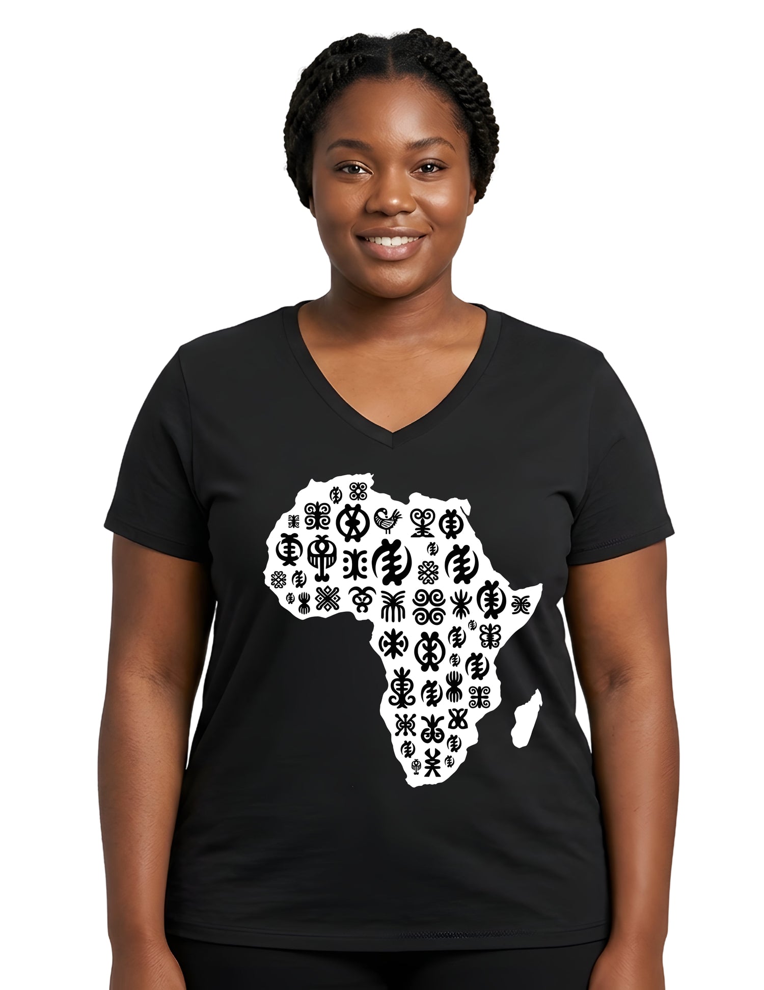 Women’s African Map Print T-Shirt | Stylish Ethnic Graphic Tee for Ladies