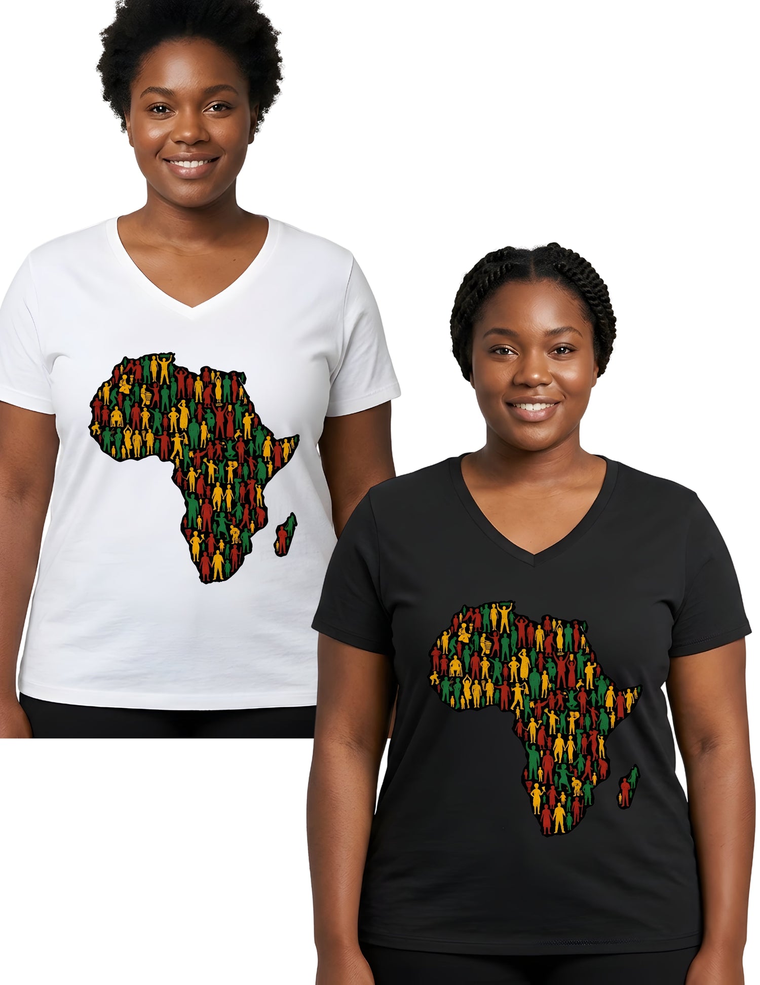 Women’s African Map Print T-Shirt | Stylish Ethnic Graphic Tee for Ladies