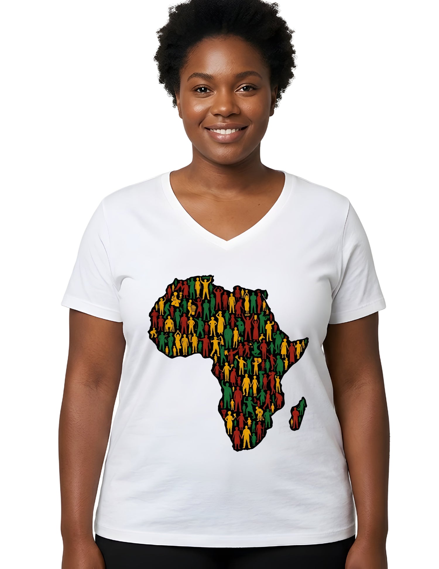Women’s African Map Print T-Shirt | Stylish Ethnic Graphic Tee for Ladies