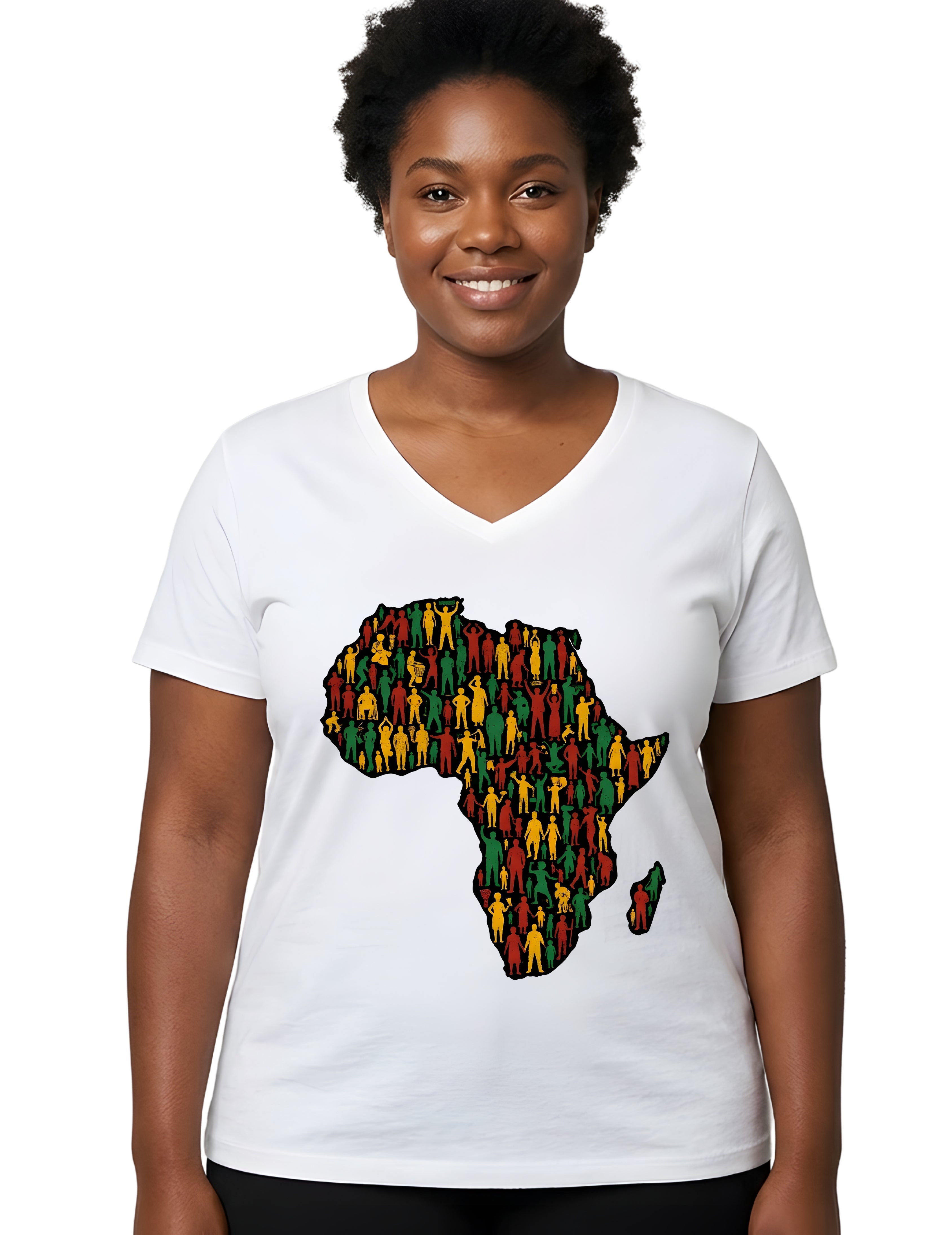Women’s African Map Print T-Shirt | Stylish Ethnic Graphic Tee for Ladies