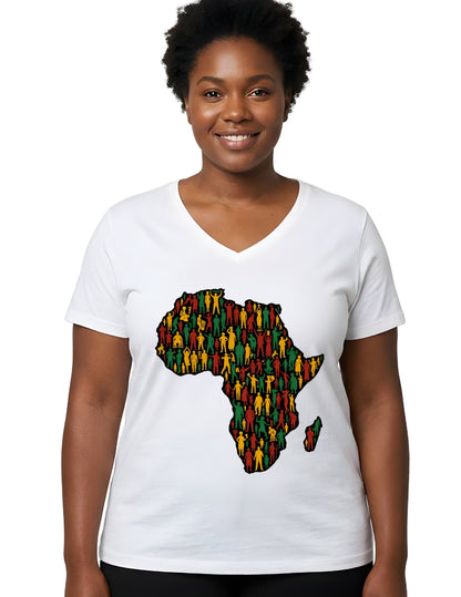 Women’s African Map Print T-Shirt | Stylish Ethnic Graphic Tee for Ladies