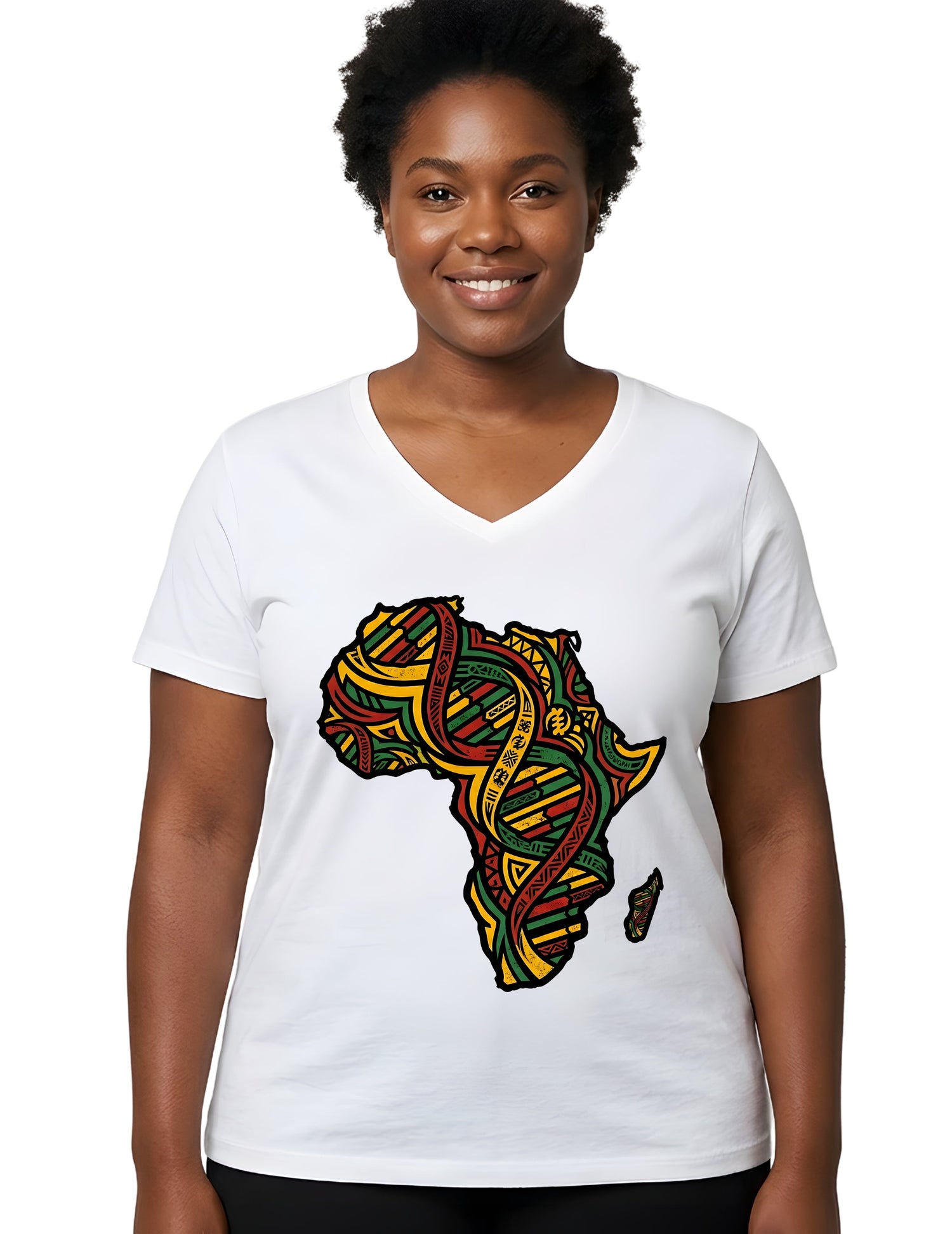 Women’s African Map Print T-Shirt | Stylish Ethnic Graphic Tee for Ladies