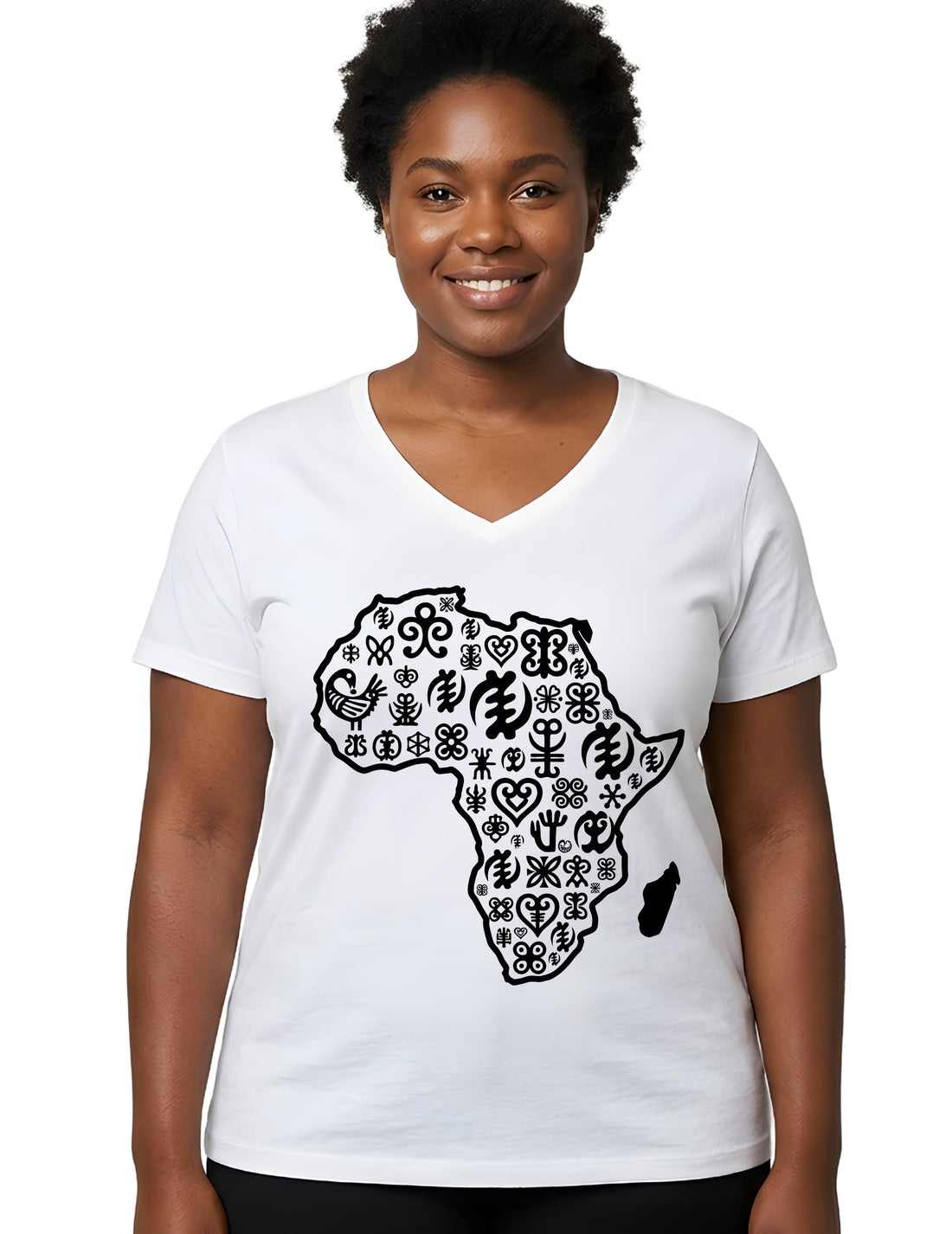 Women’s African Map Print T-Shirt | Stylish Ethnic Graphic Tee for Ladies