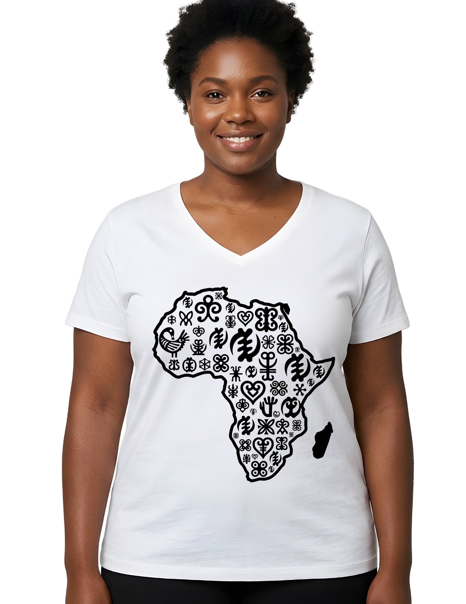 Women’s African Map Print T-Shirt | Stylish Ethnic Graphic Tee for Ladies