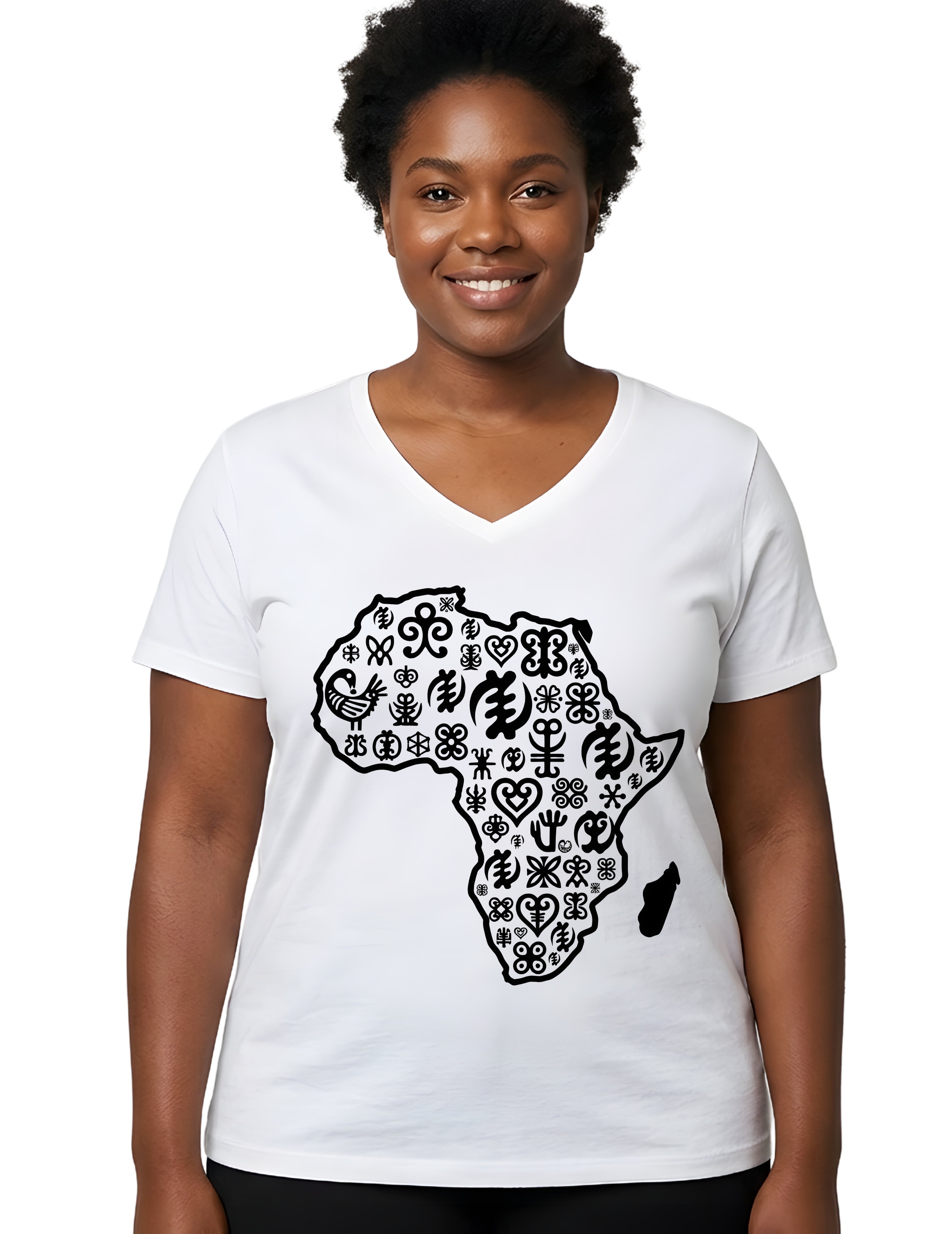Women’s African Map Print T-Shirt | Stylish Ethnic Graphic Tee for Ladies