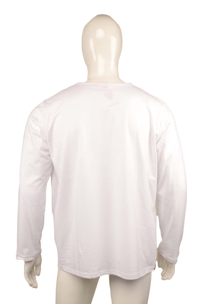 African Trim Long Sleeve T-Shirt for Men – 100% Cotton Dashiki Patch Top, African Clothing, Casual Ethnic Wear, Same Day Shipping