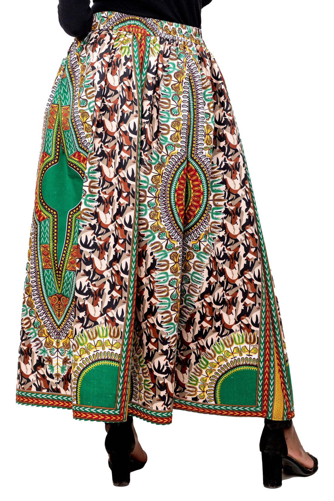 Dashiki Camouflage Long Maxi Skirt