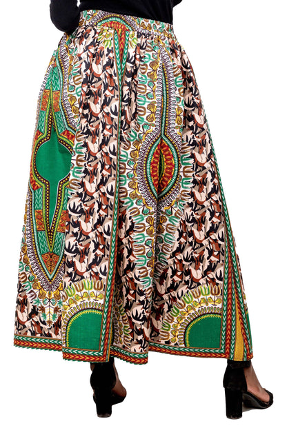 Dashiki Camouflage Long Maxi Skirt