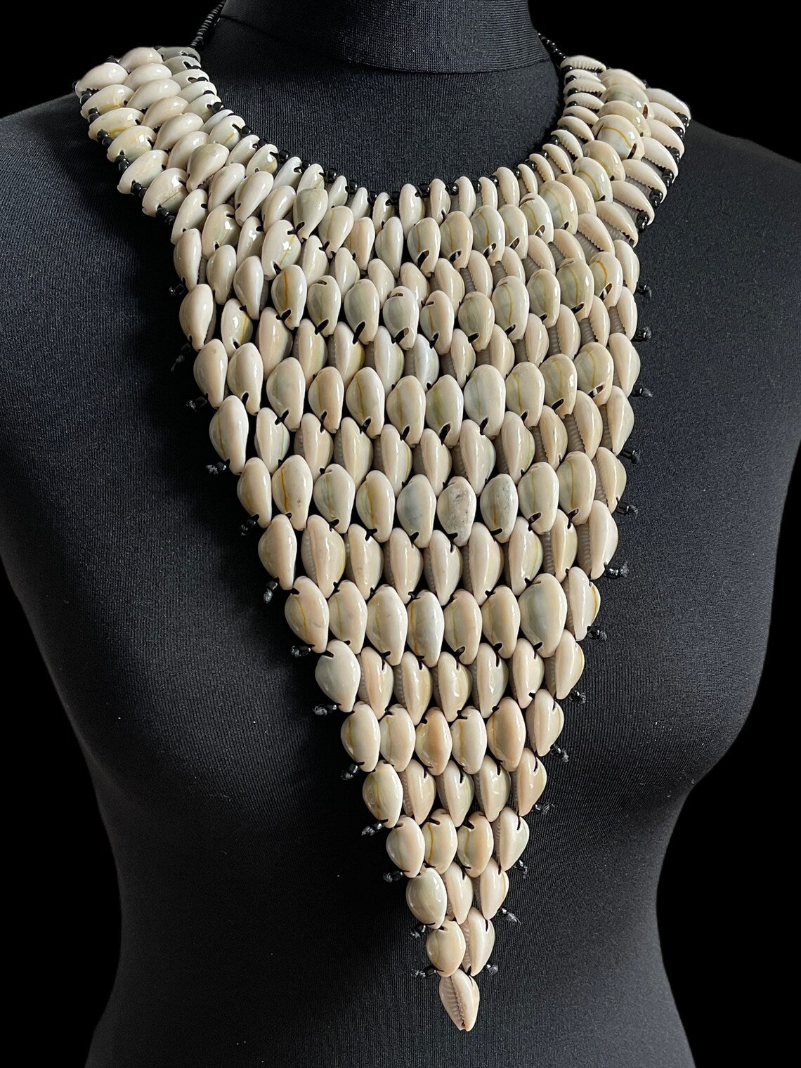 Authentic African Tribal Cowrie Sea Shell Beaded Necklace