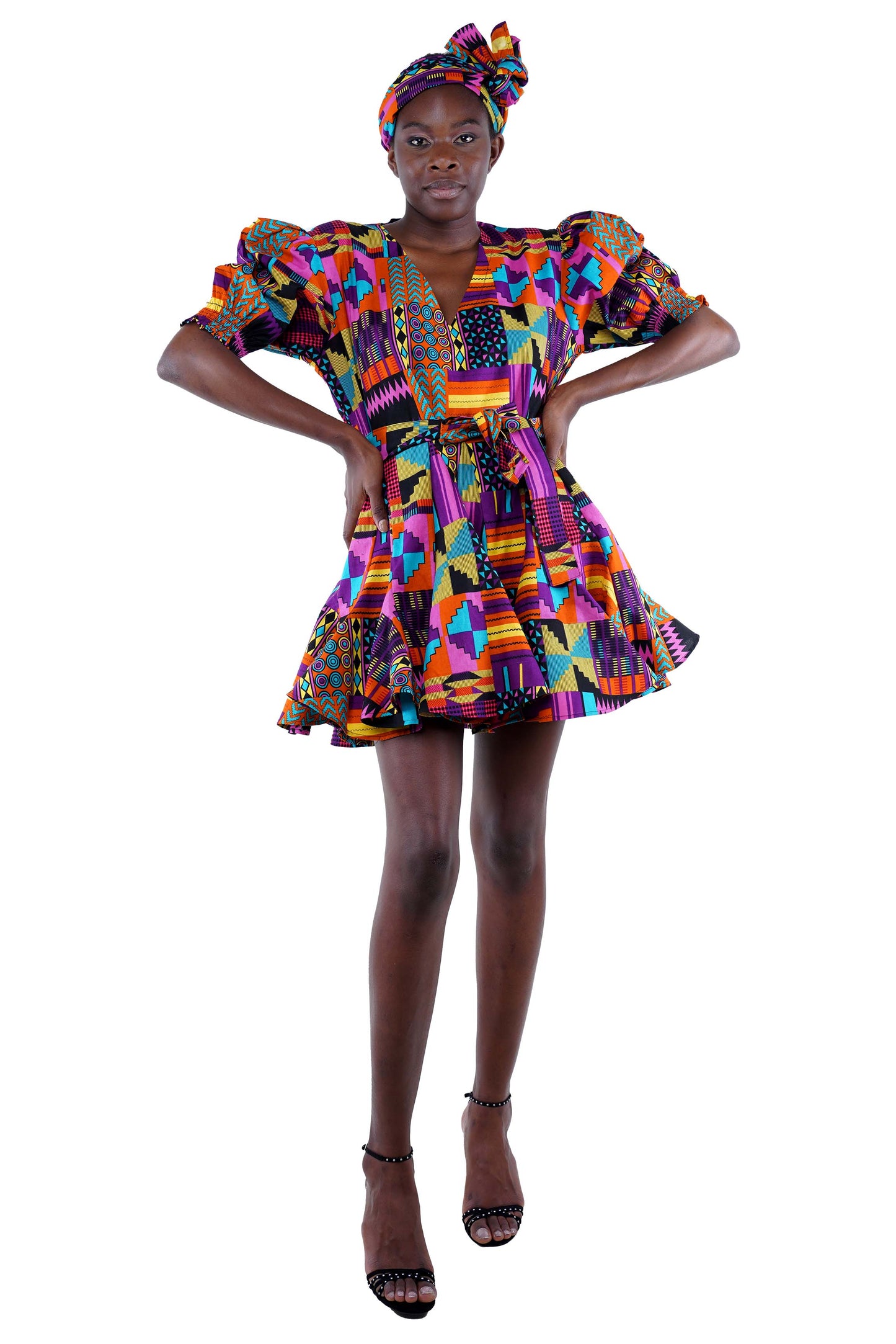 African Short Paneled Dress