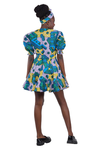 African Short Paneled Dress