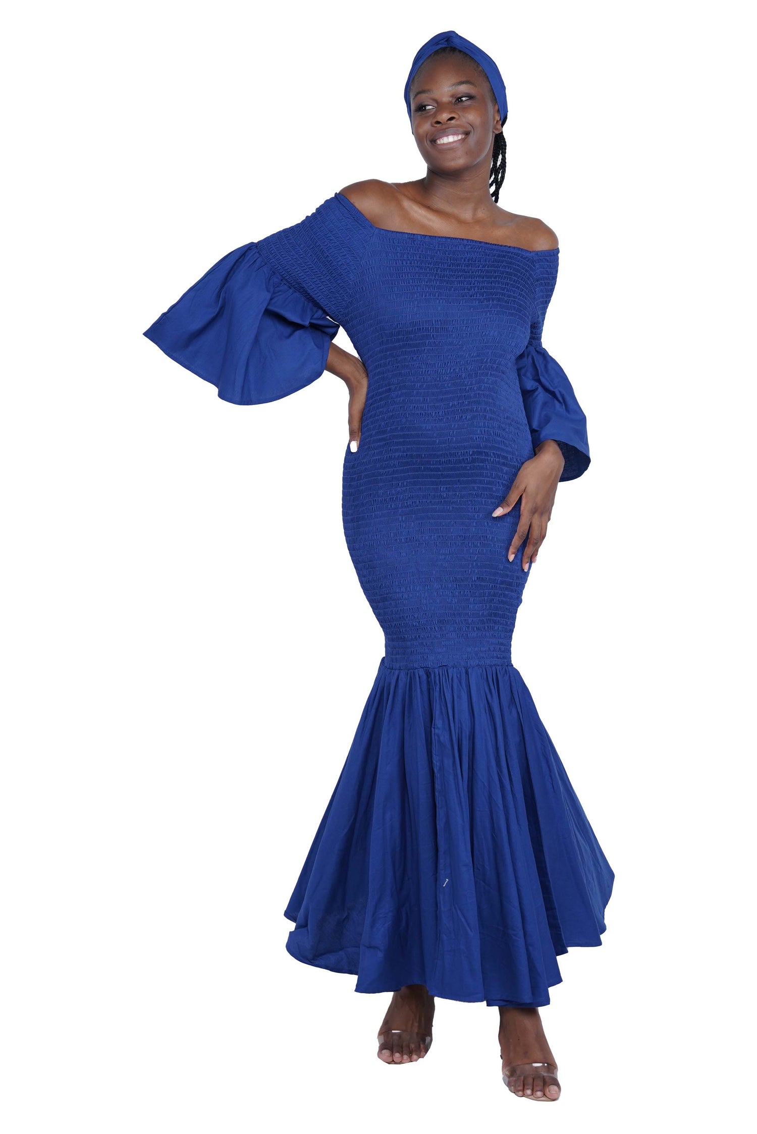blue mermaid tail dress Yellow Mermaid Halter Satin Prom Dresses With Tail Evening Dress, Royal Blue / 16