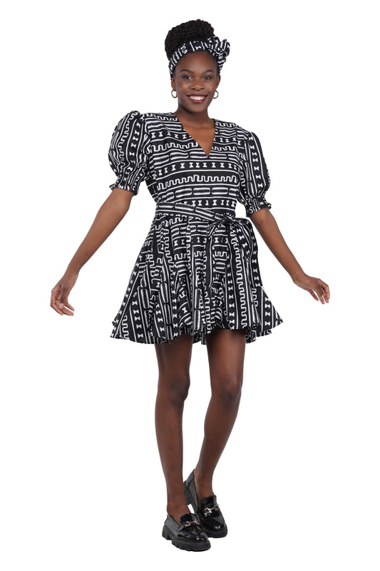 African Short Paneled Dress