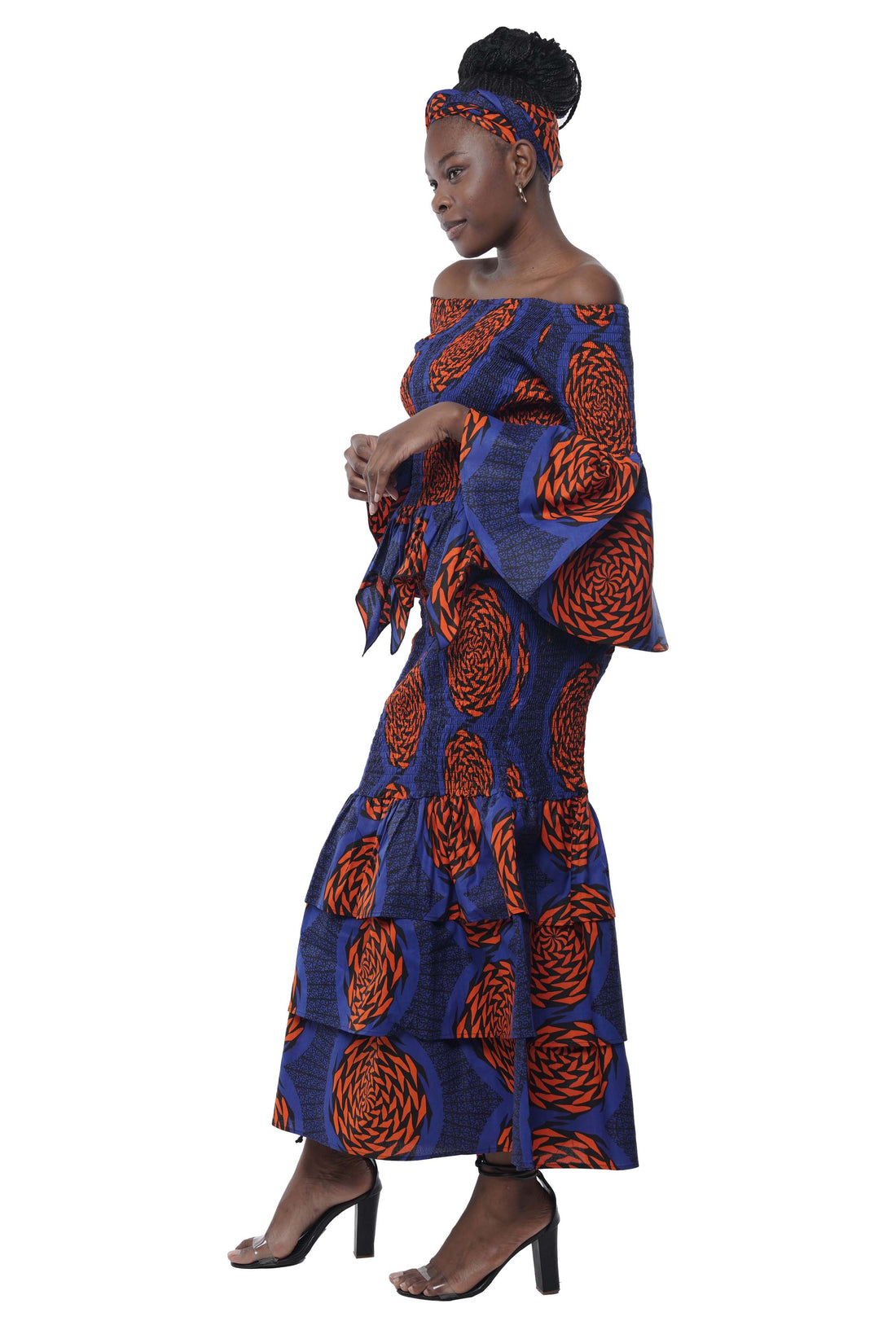 African Zig Zag Hem Top and Fish Tail Skirt Set